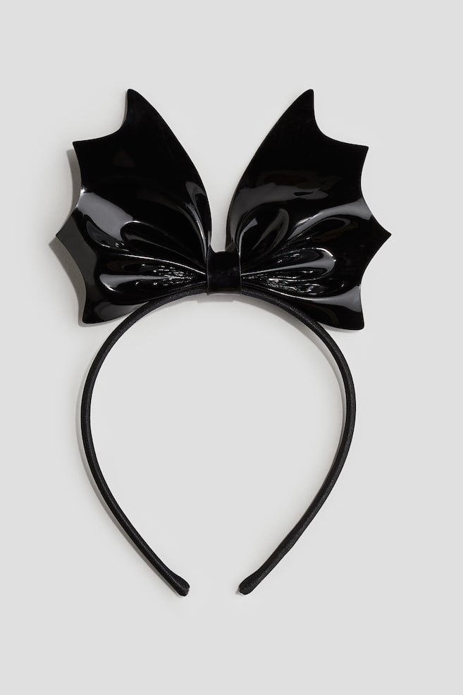 Appliquéd Alice band - Black - 1