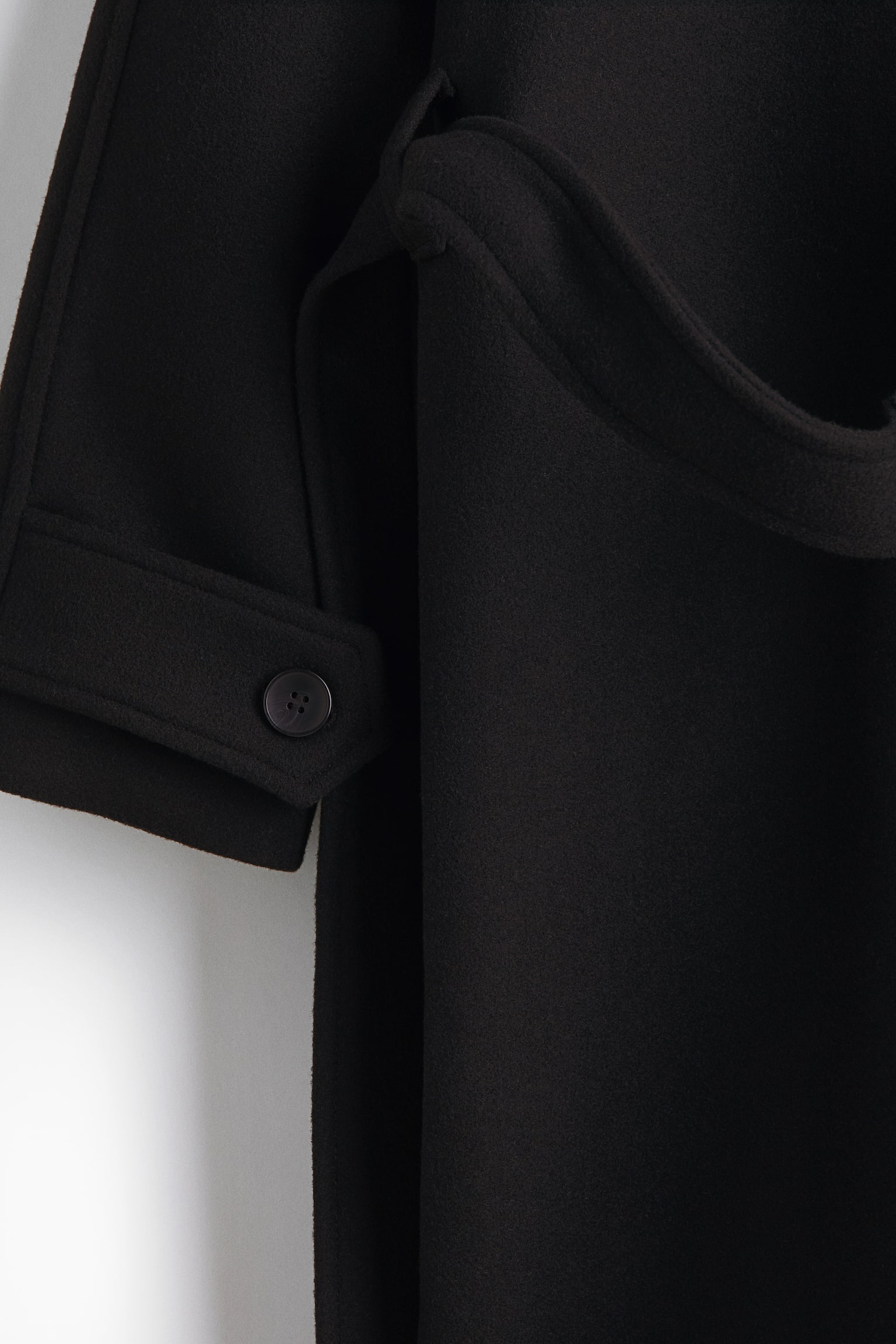 Tie-belt wool-blend coat - Black - 3