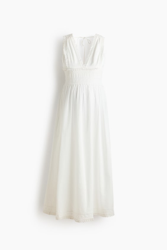 Женские платья H&M MAMA Lace-Trimmed Cotton Nursing Dress