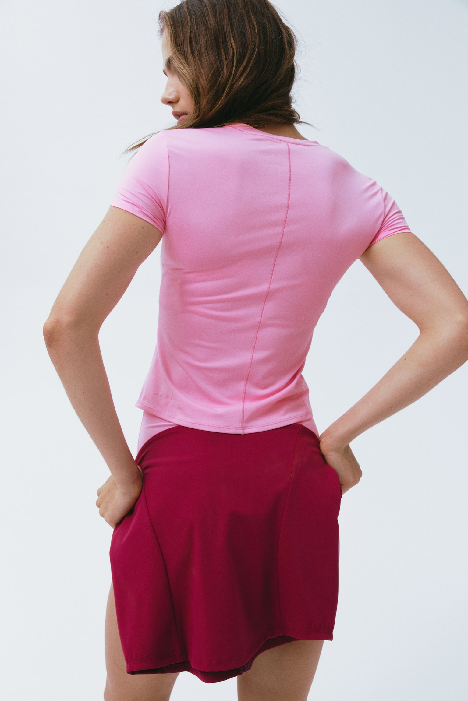 Sports top with DryMove™ - Pink/Dark grey/Ivory/Dark fuchsia/Black - 3