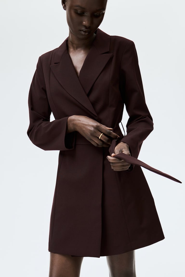 Dress Vestito Blazer Estivo Abito-blazer Con Cintura Bordeaux - Main Image