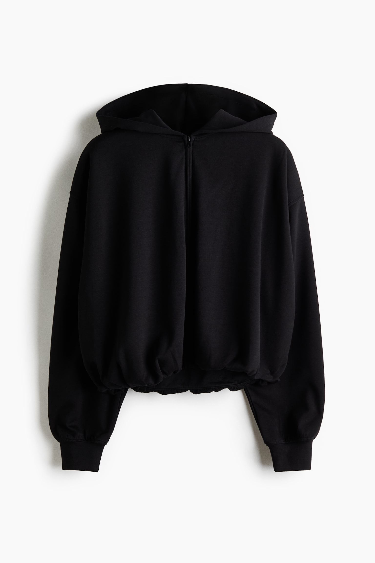 Veste à capuche zippée en viscose mélangée - Noir/Taupe foncé