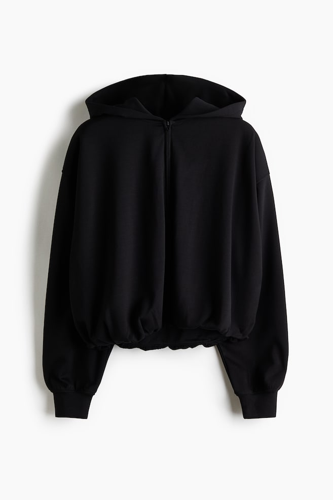 Viscose-Blend Hooded Jacket - Black/Dark taupe - 1