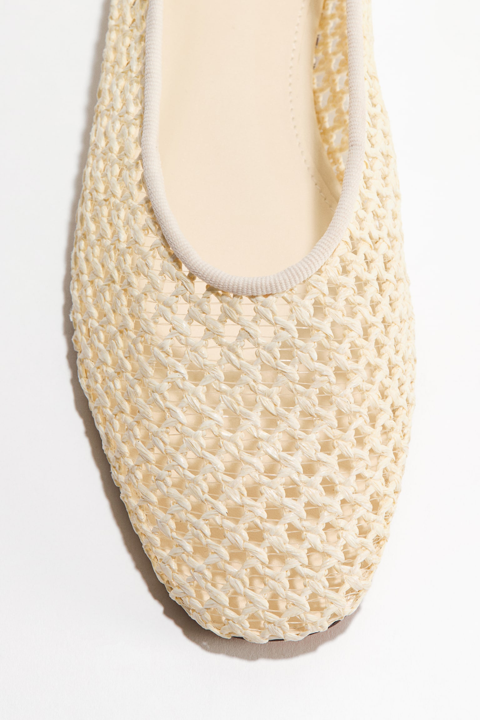 Плетені балетки - Кремовий/Темно-коричневий/Чорний - 4