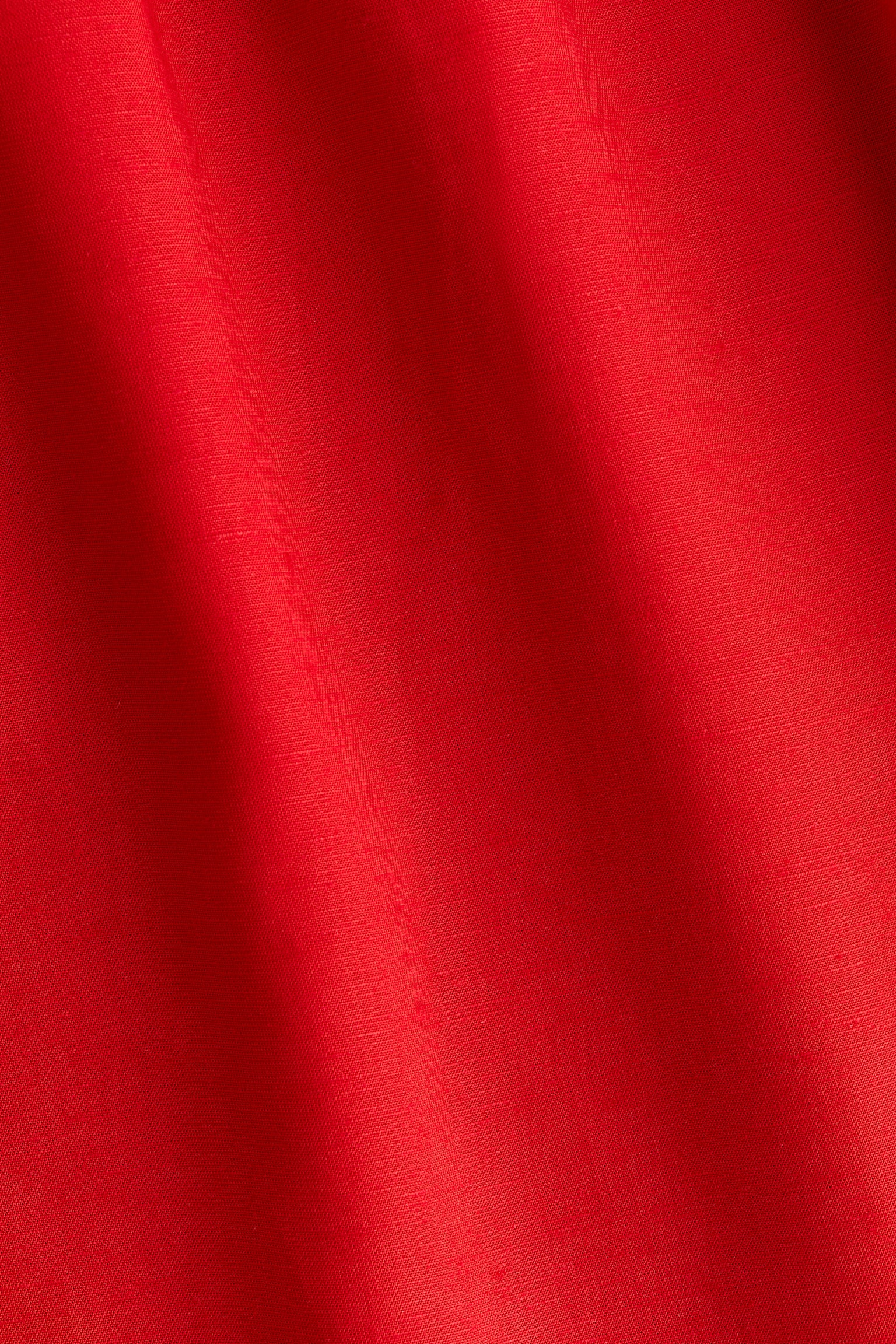 Pleated linen-blend skirt - Bright red - 3
