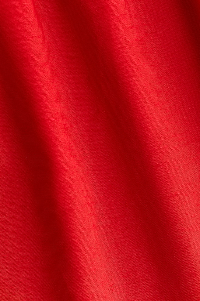 Falda plisada en mezcla de lino - Rojo vivo - 3