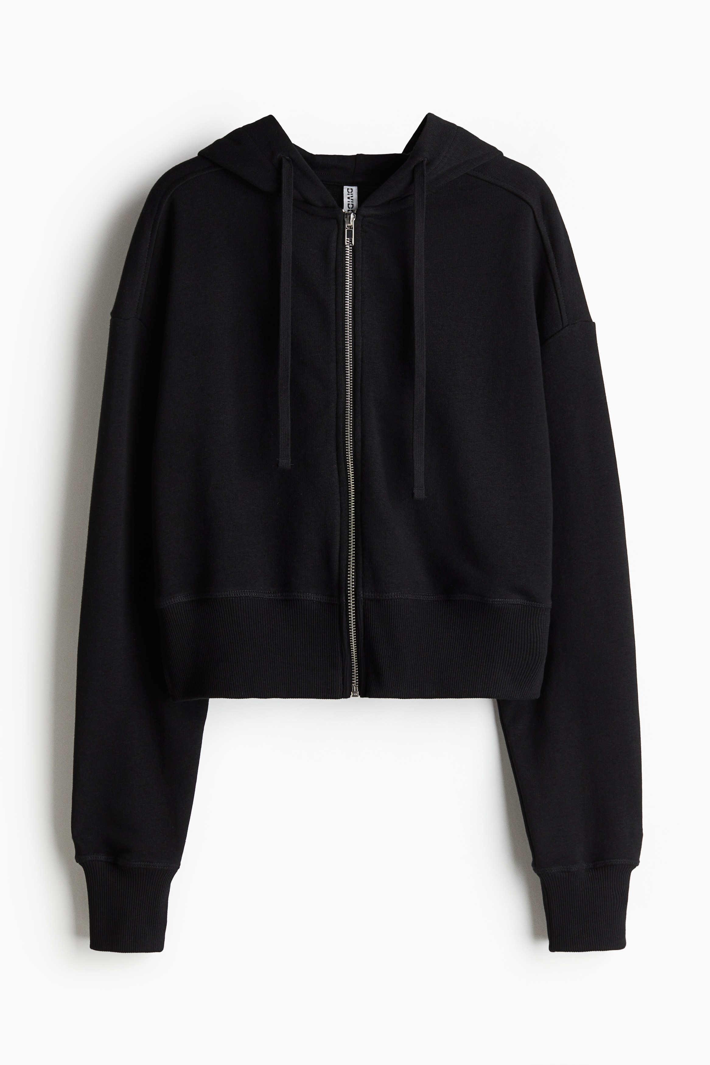 Short zip-through hoodie - Black - Ladies | H&M IN