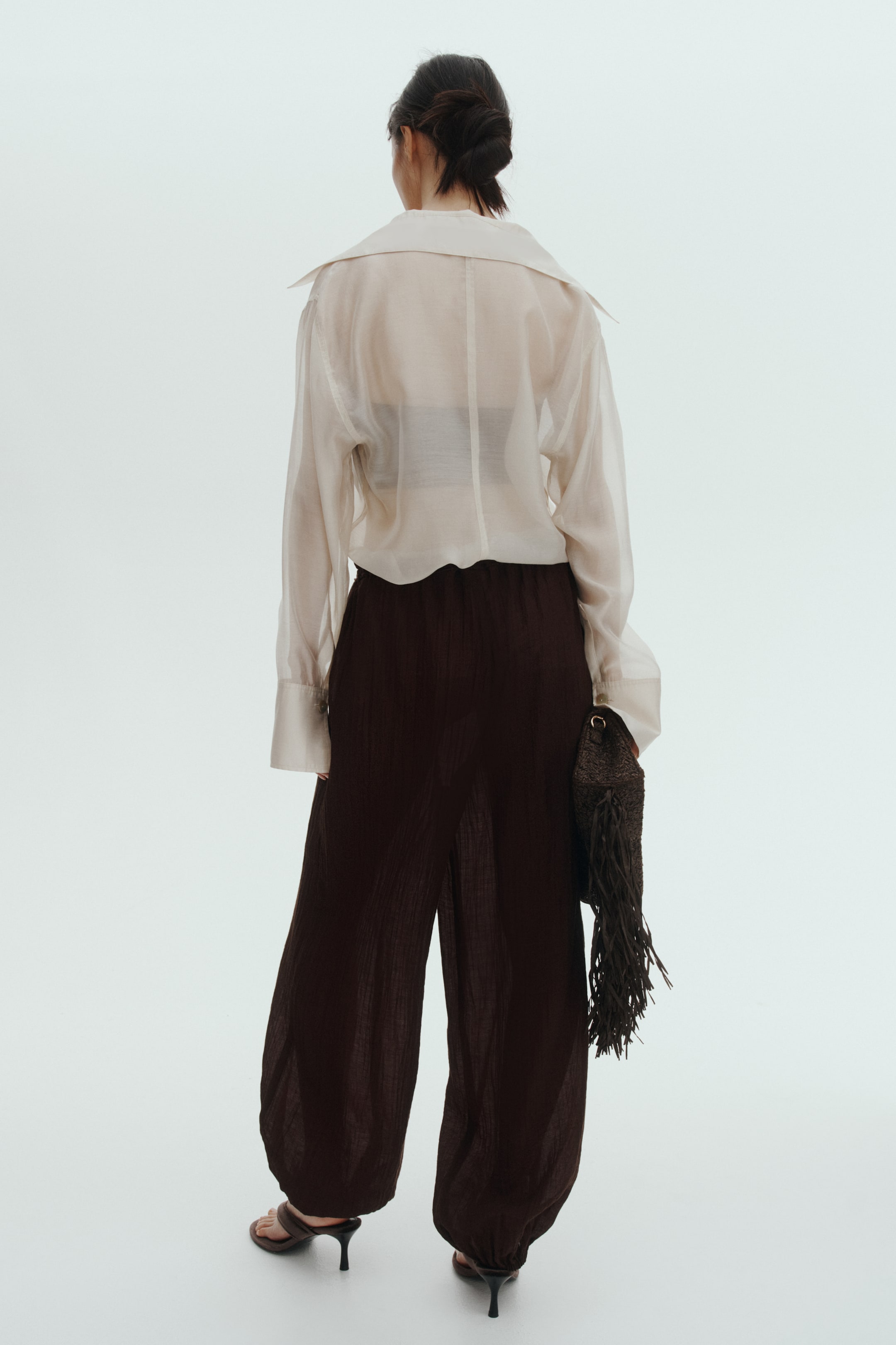 Balloon-Leg Pants with Drawstring