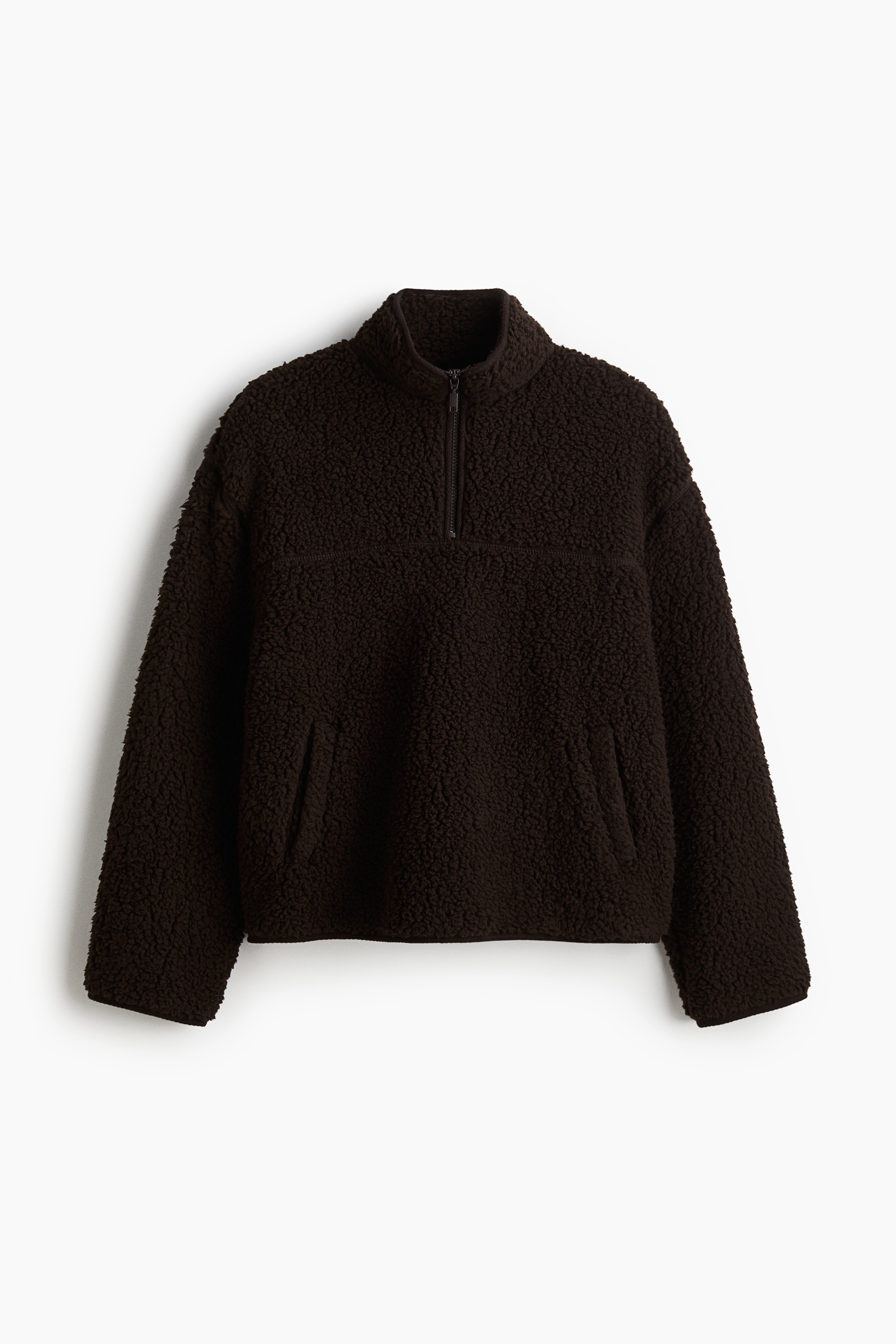 Zip-top teddy sweatshirt - Burgundy - Ladies | H&M US