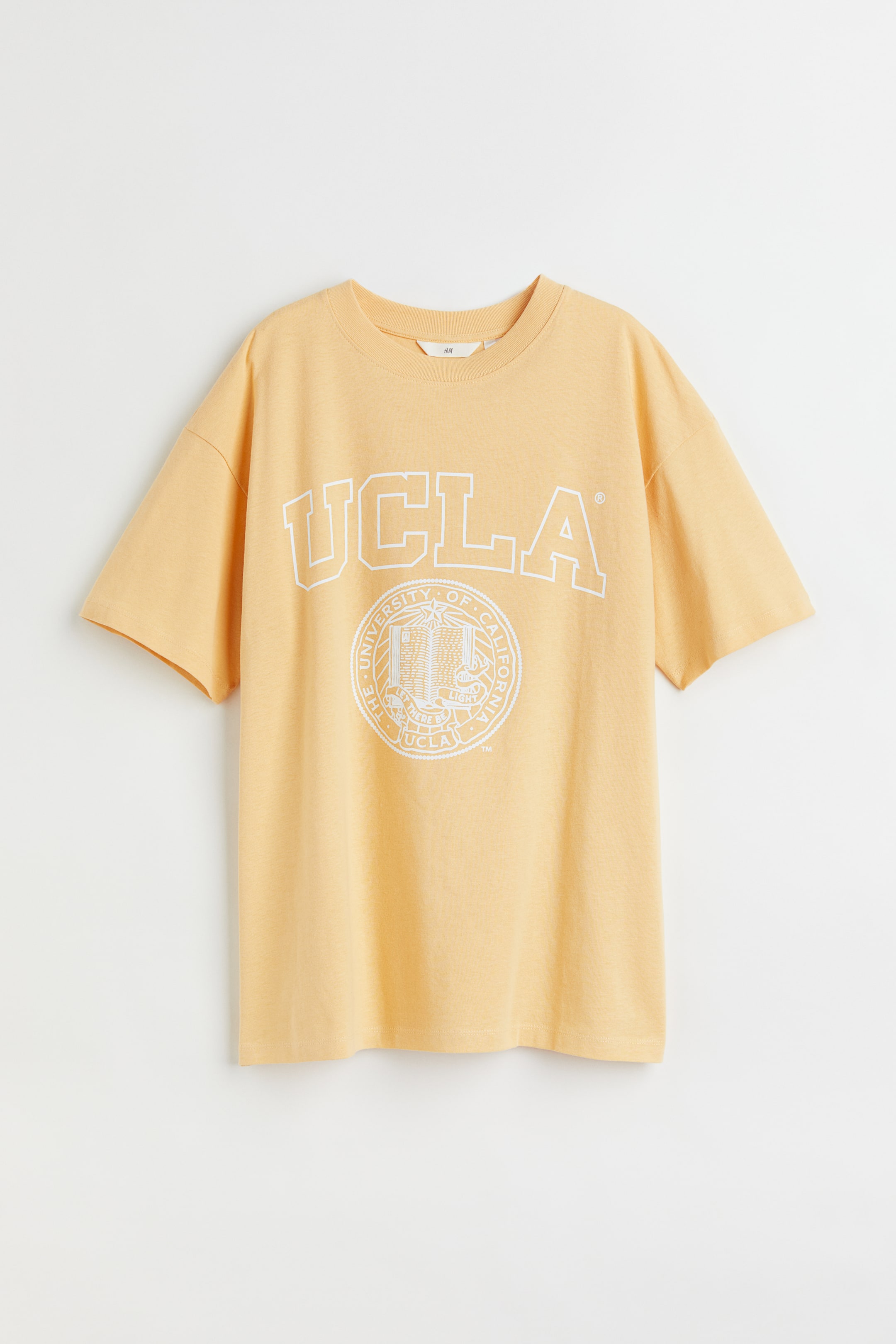 Oversize-T-Shirt mit Druck - Rundausschnitt - Kurzarm - Gelb/UCLA