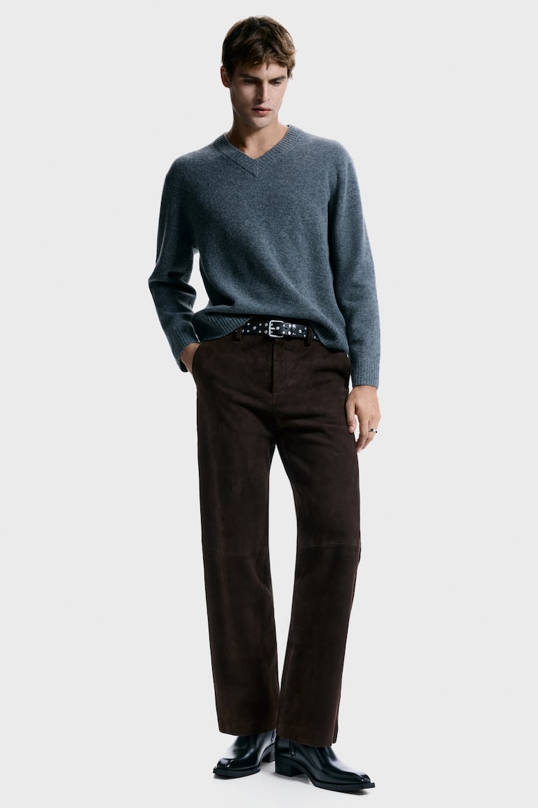 Pantalone od antilop kože Relaxed Fit