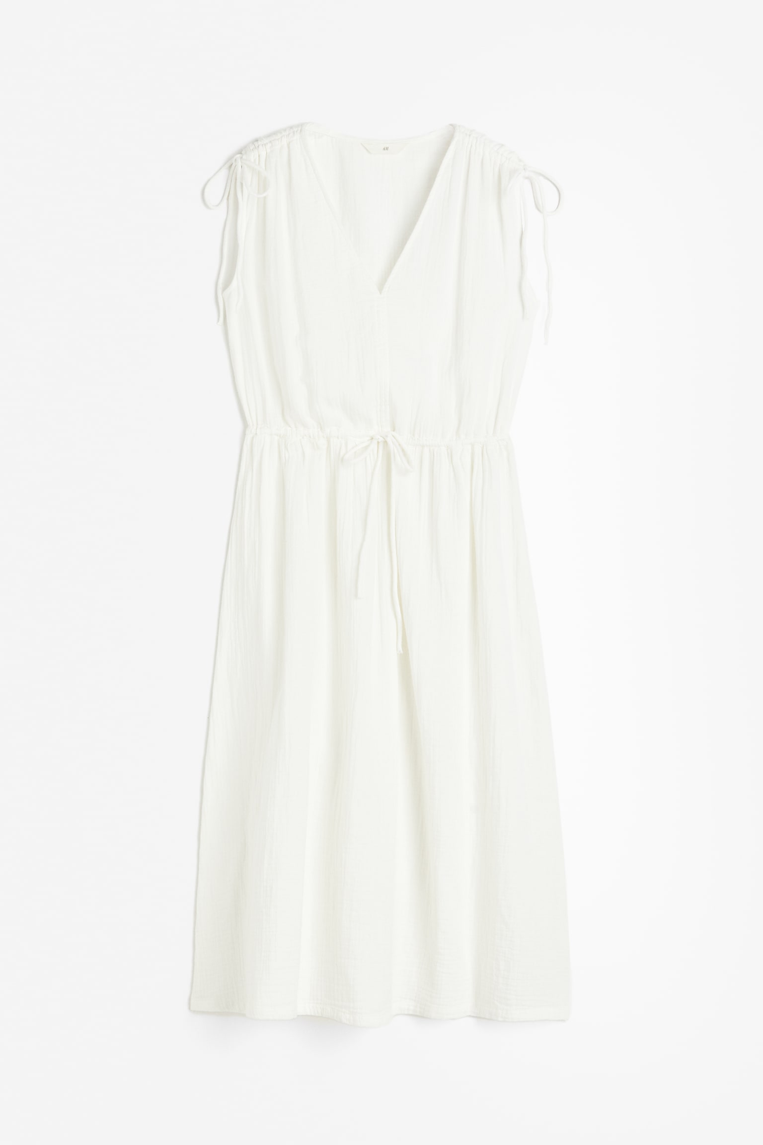 Drawstring-detail dress - White - 1