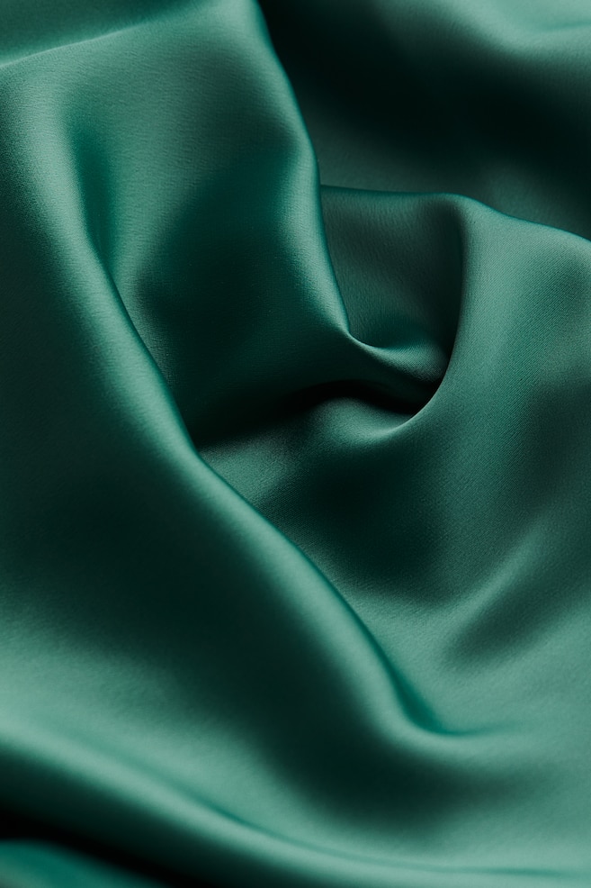 Ärmelloses Kleid - Dunkles Blaugrün/Puderrosa - 4