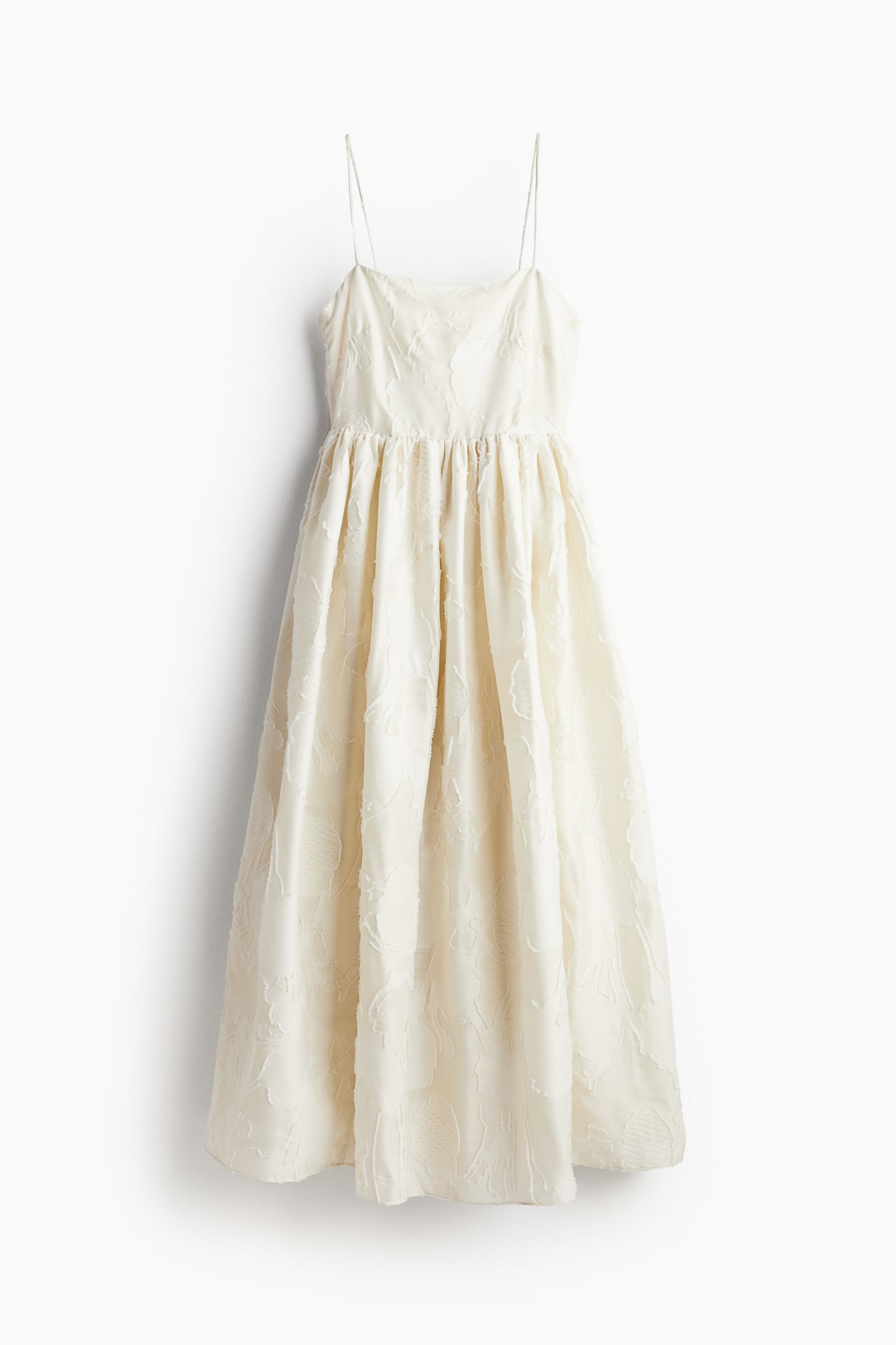 Nature Pattern Jacquard Dress - ecru Jacquard-weave strappy dress  