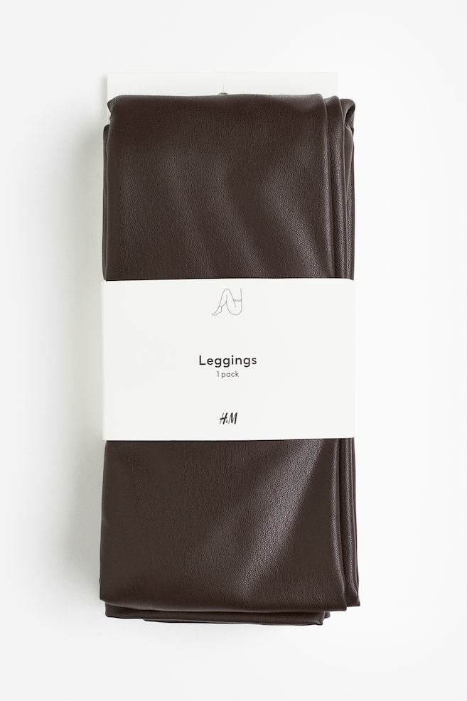 Coatede leggings - Mørkebrun/Sort/Lys gråbeige/Kakigrøn - 1