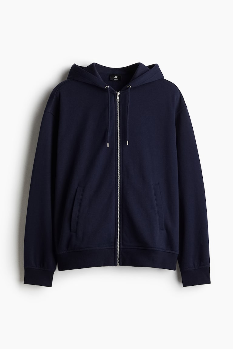 Loose Fit Hooded Jacket - Dark blue - Men | H&M US