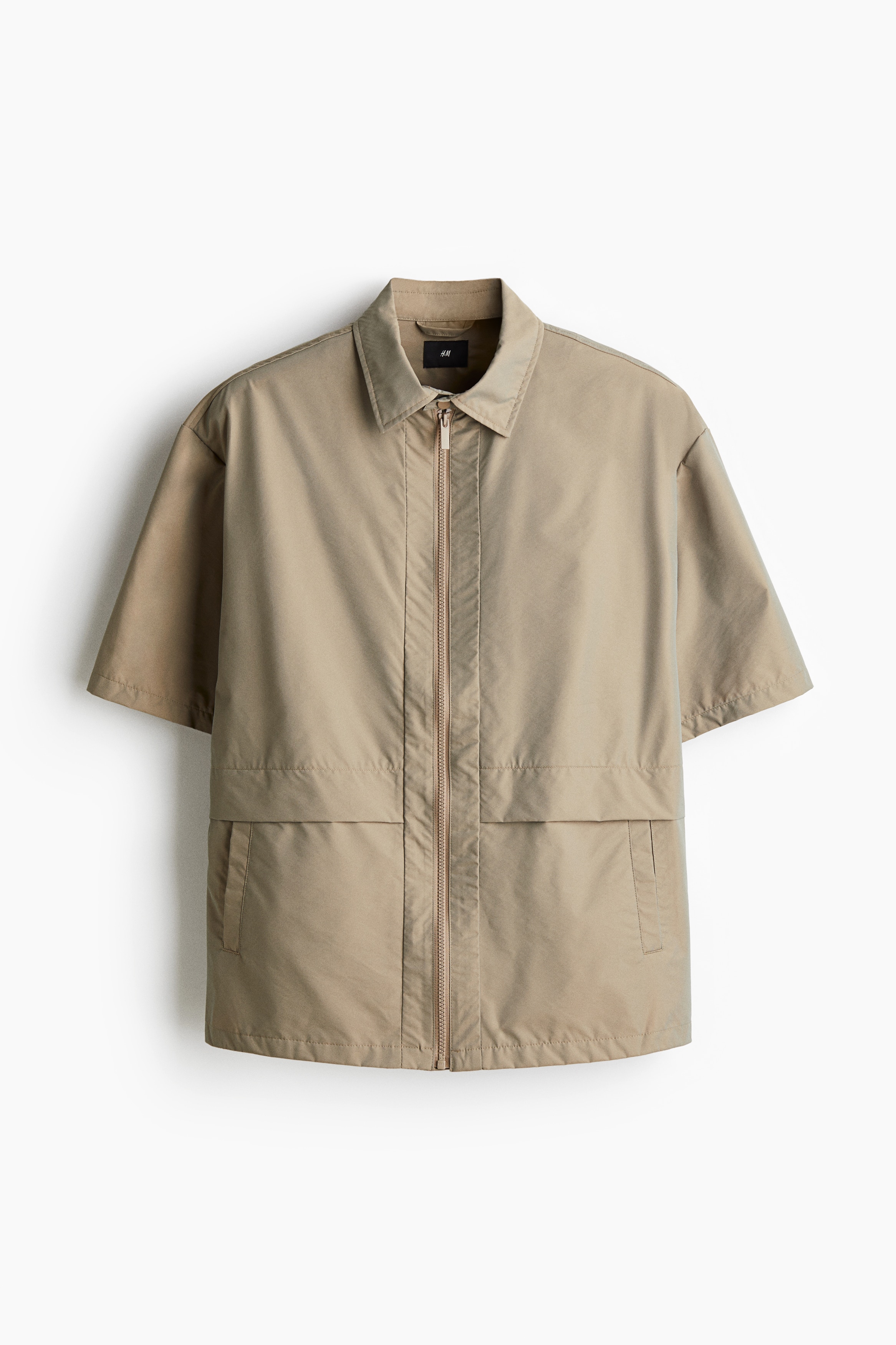 쇼트 슬리브 재킷 루즈핏 - 카키 그린