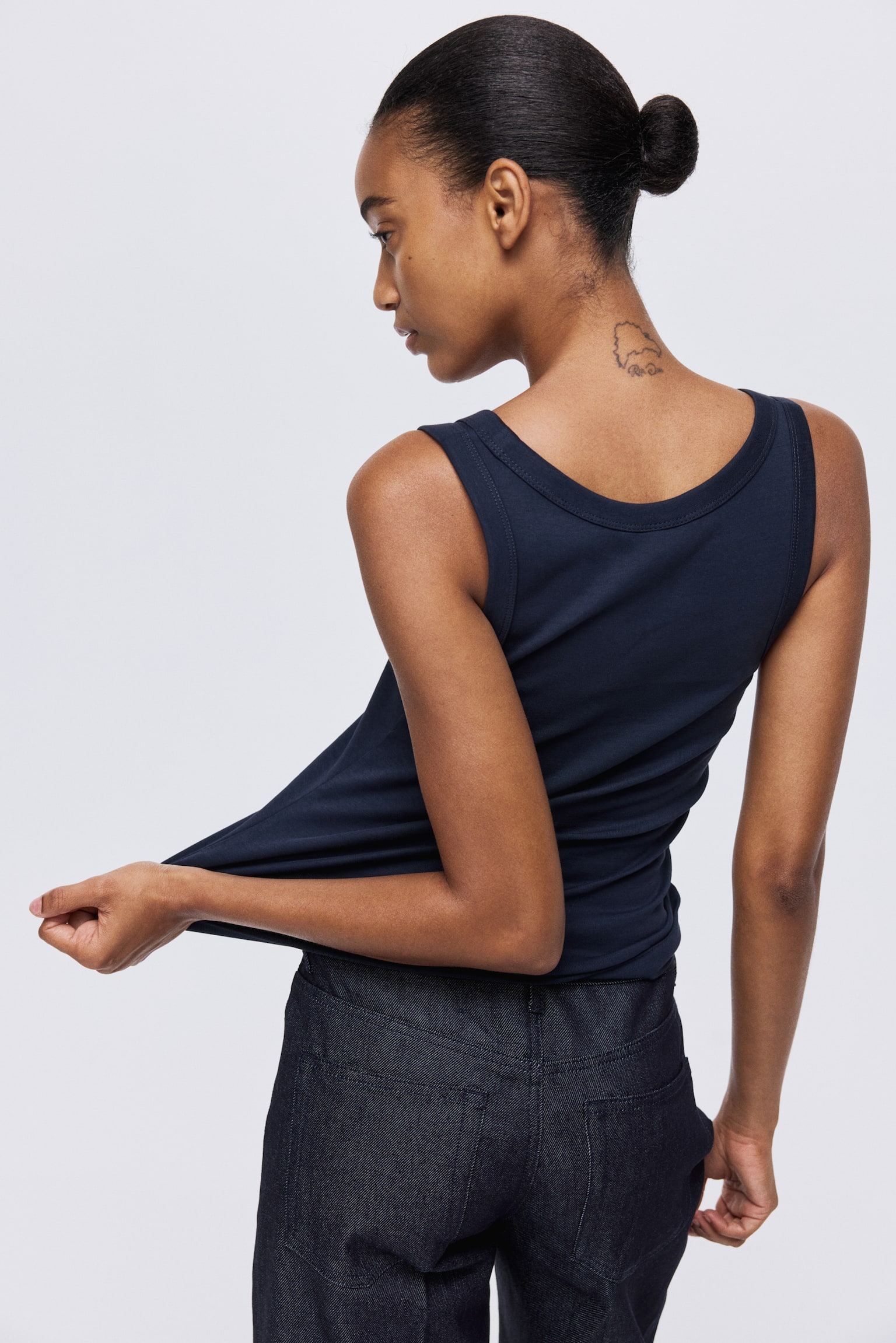 Fitted vest top - Navy blue/Black/Dark brown/Cream/Greige - 3