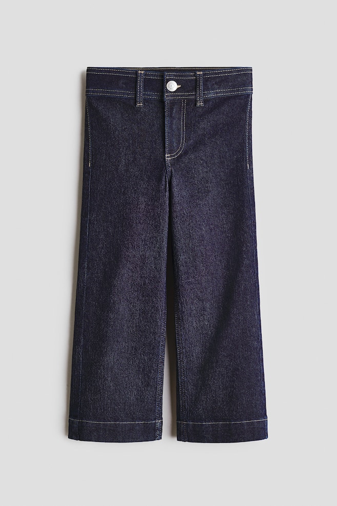 Slim Fit Wide Leg Jeans - Azul denim escuro/Azul denim - 1
