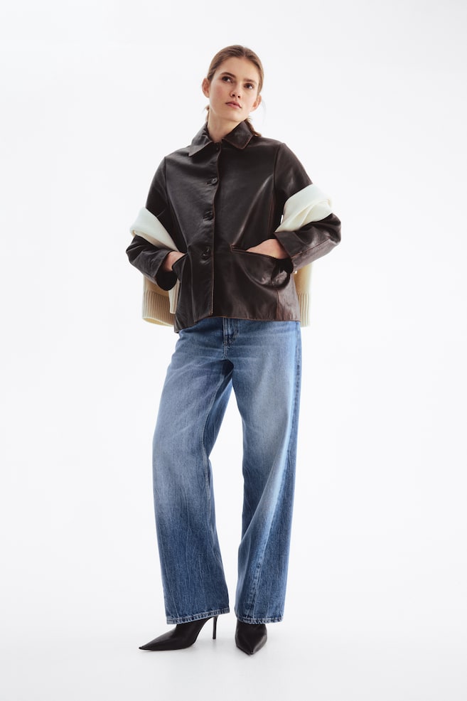 Leather jacket - Dark brown - 6