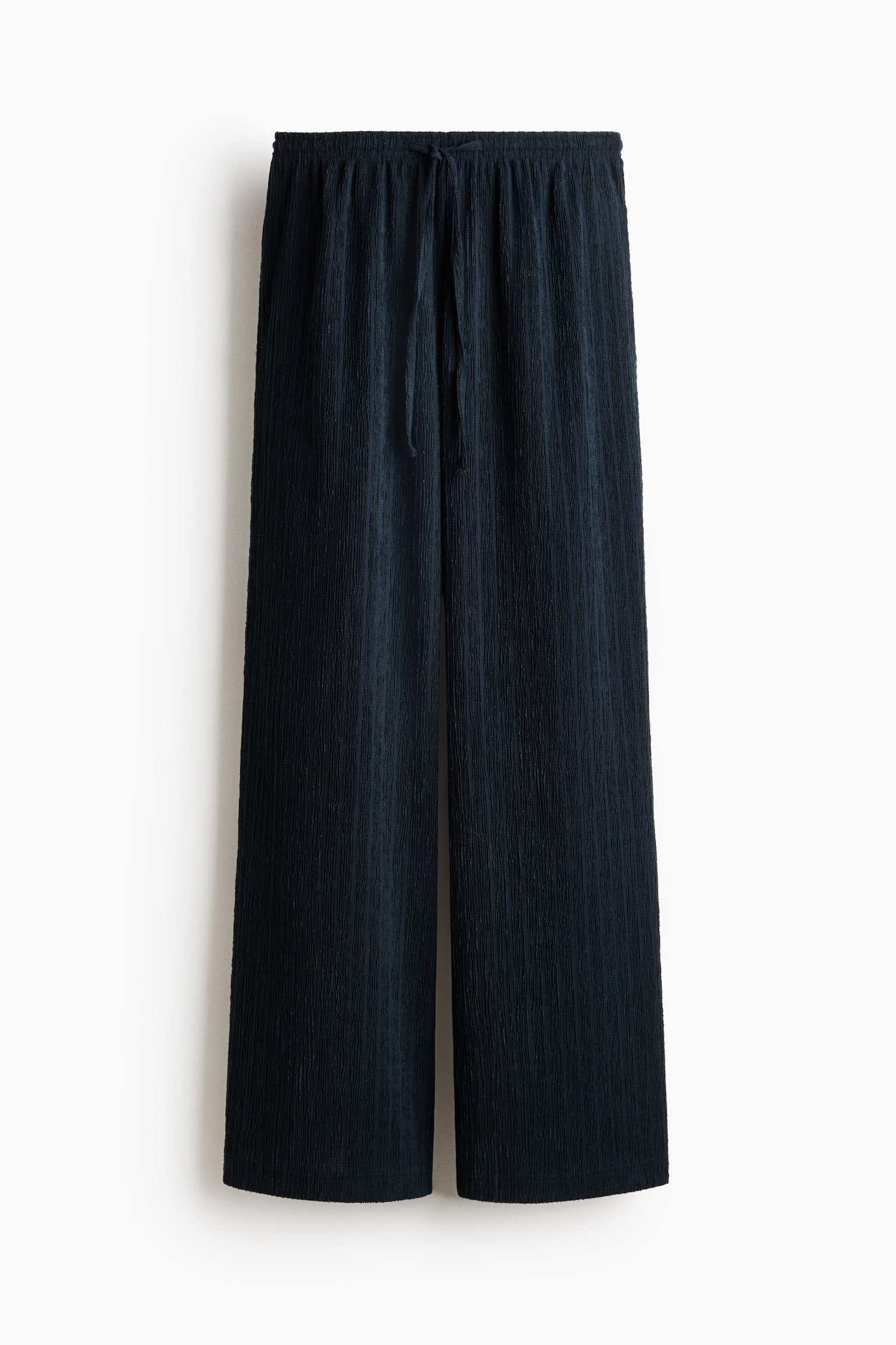 Broek van crinklestof met trekkoord - Marineblauw/Dusty blauw - 1