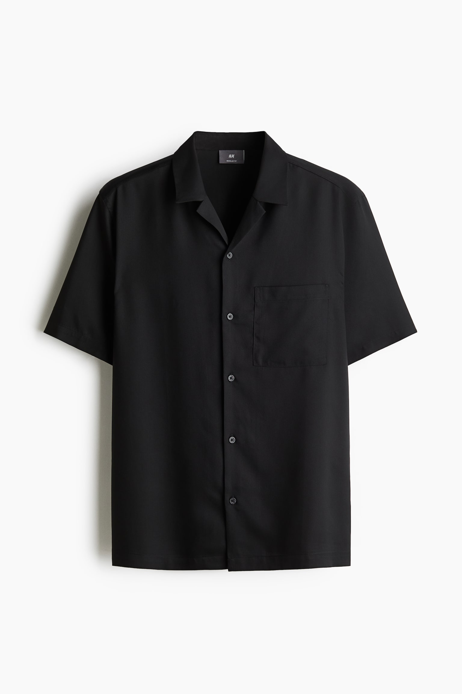 Regular Fit Lyocell resort shirt - Black/White/Beige - 2