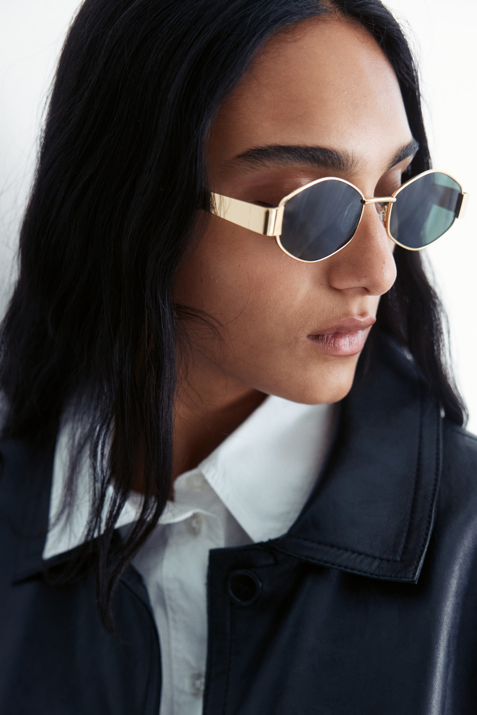 Hexagonal sunglasses - Gold-coloured - 4