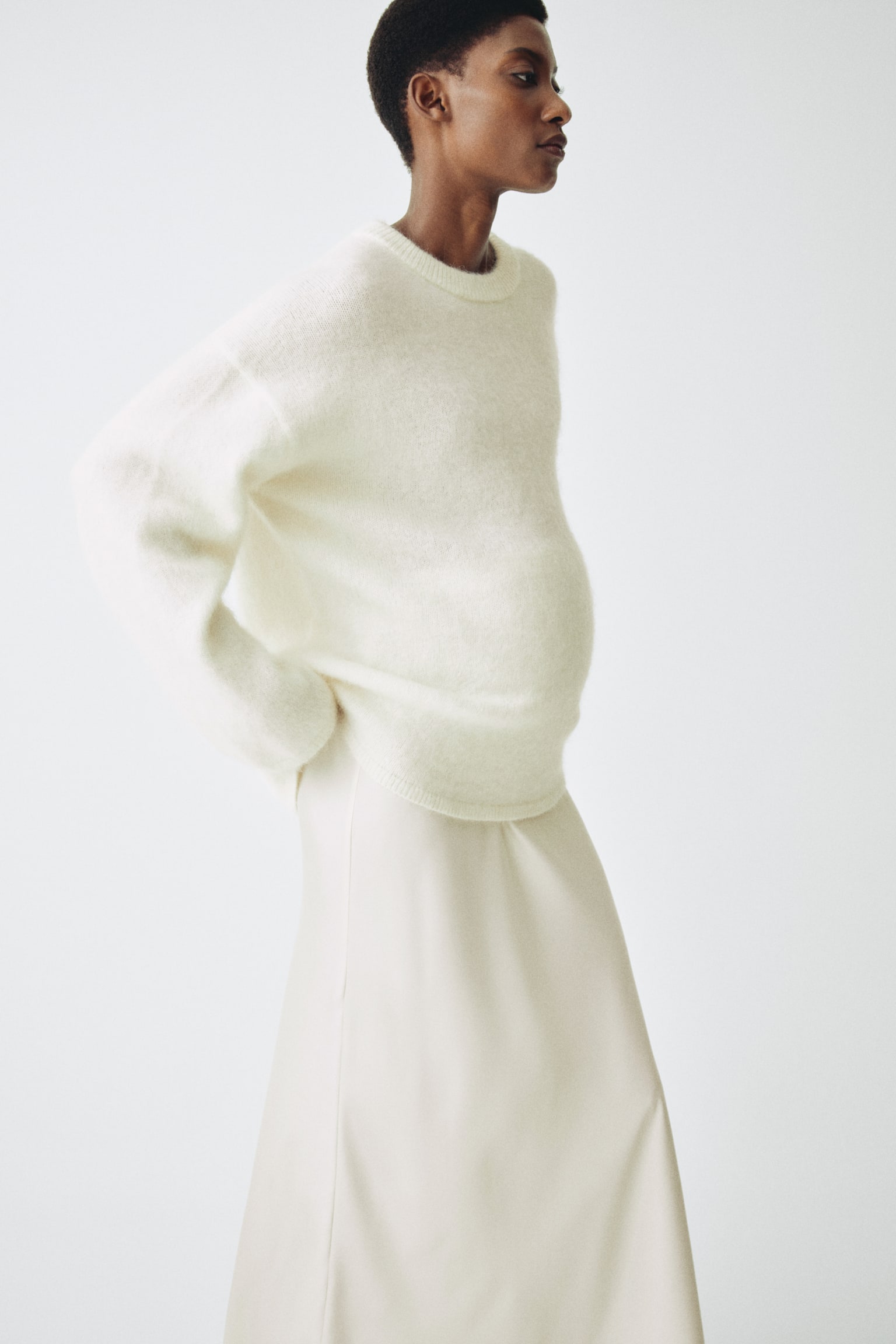 MAMA Trøje i mohairblanding - Creme - 3