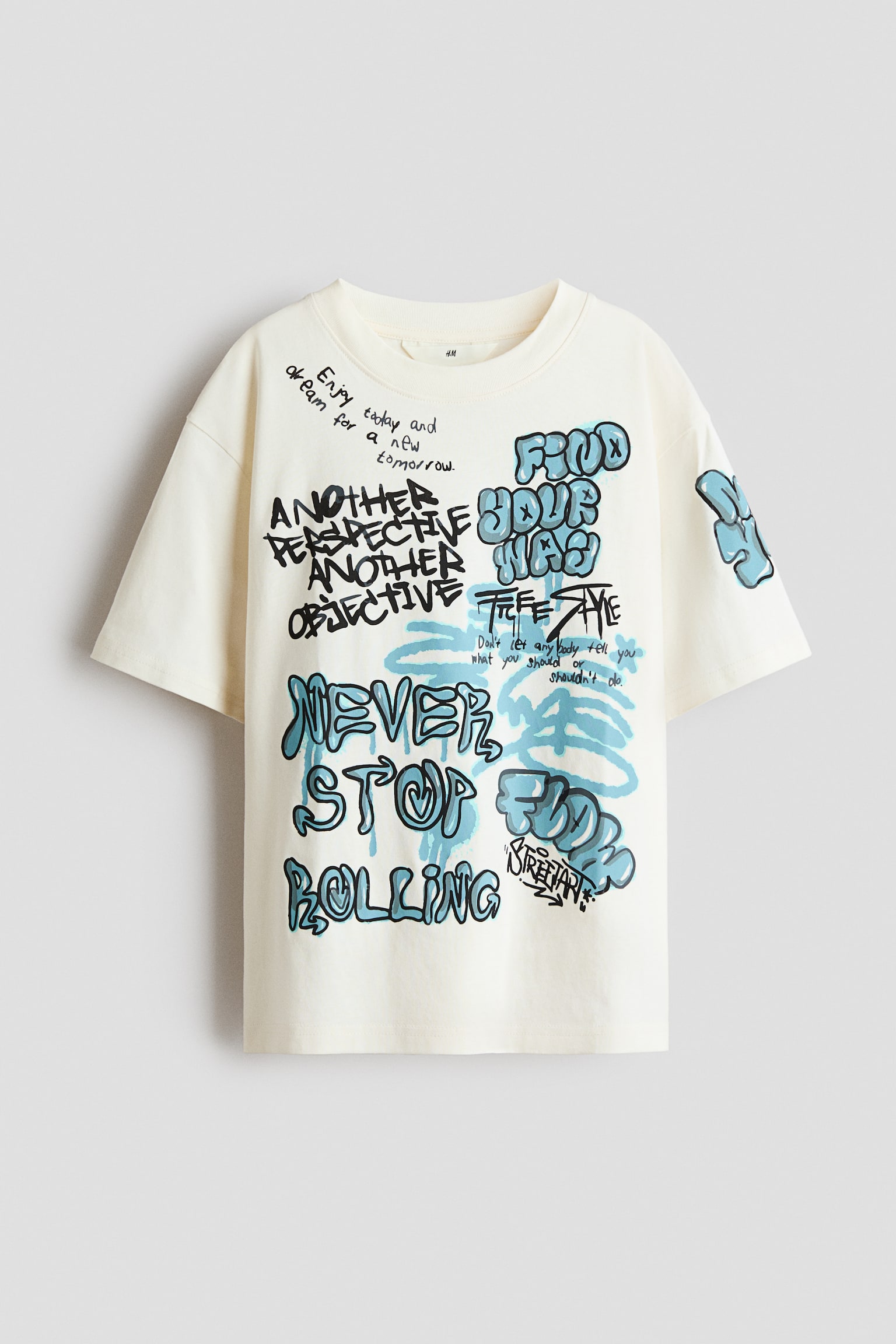 T-shirt de corte solto estampada - 1