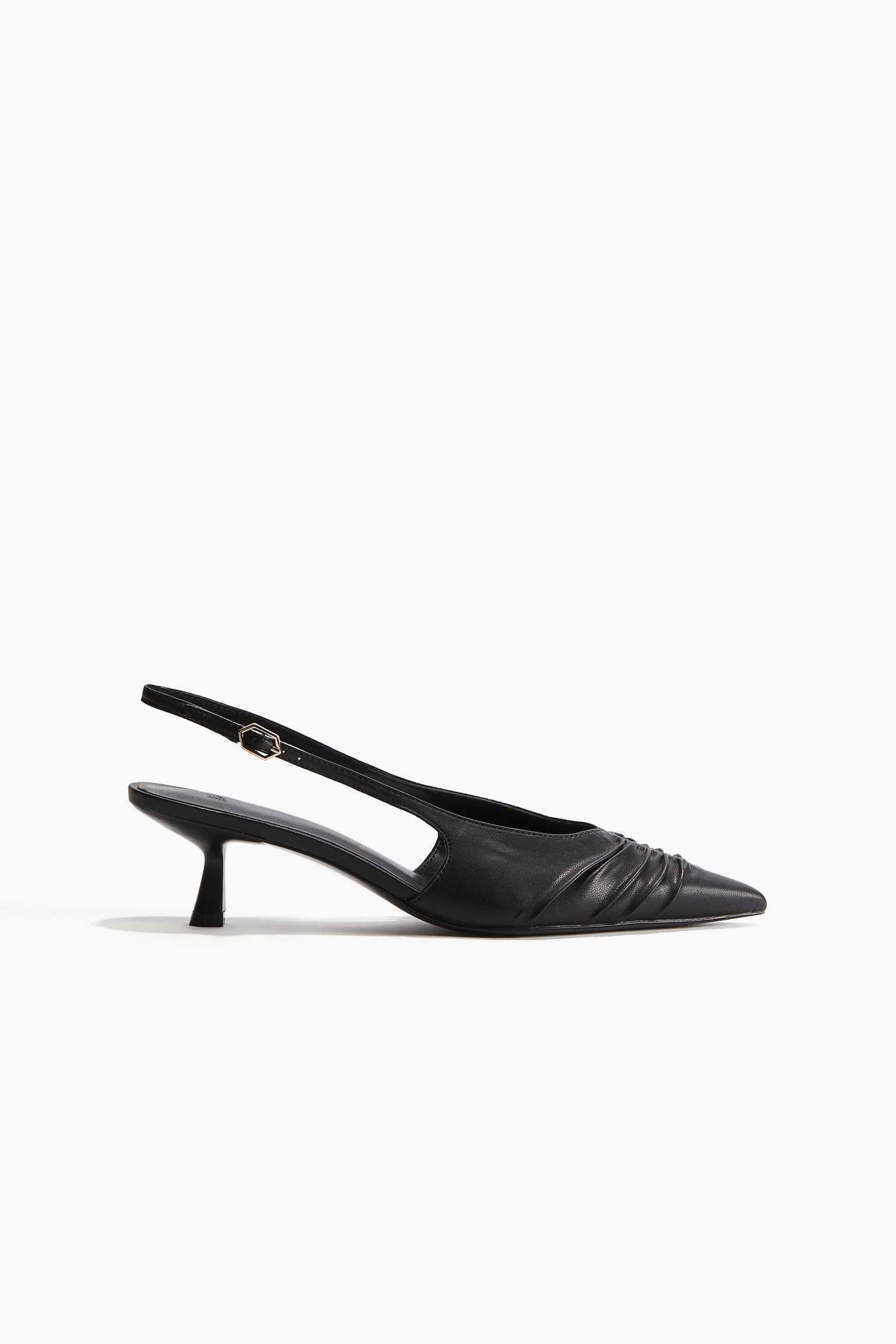 Pointed Slingback Pumps - Black - 2