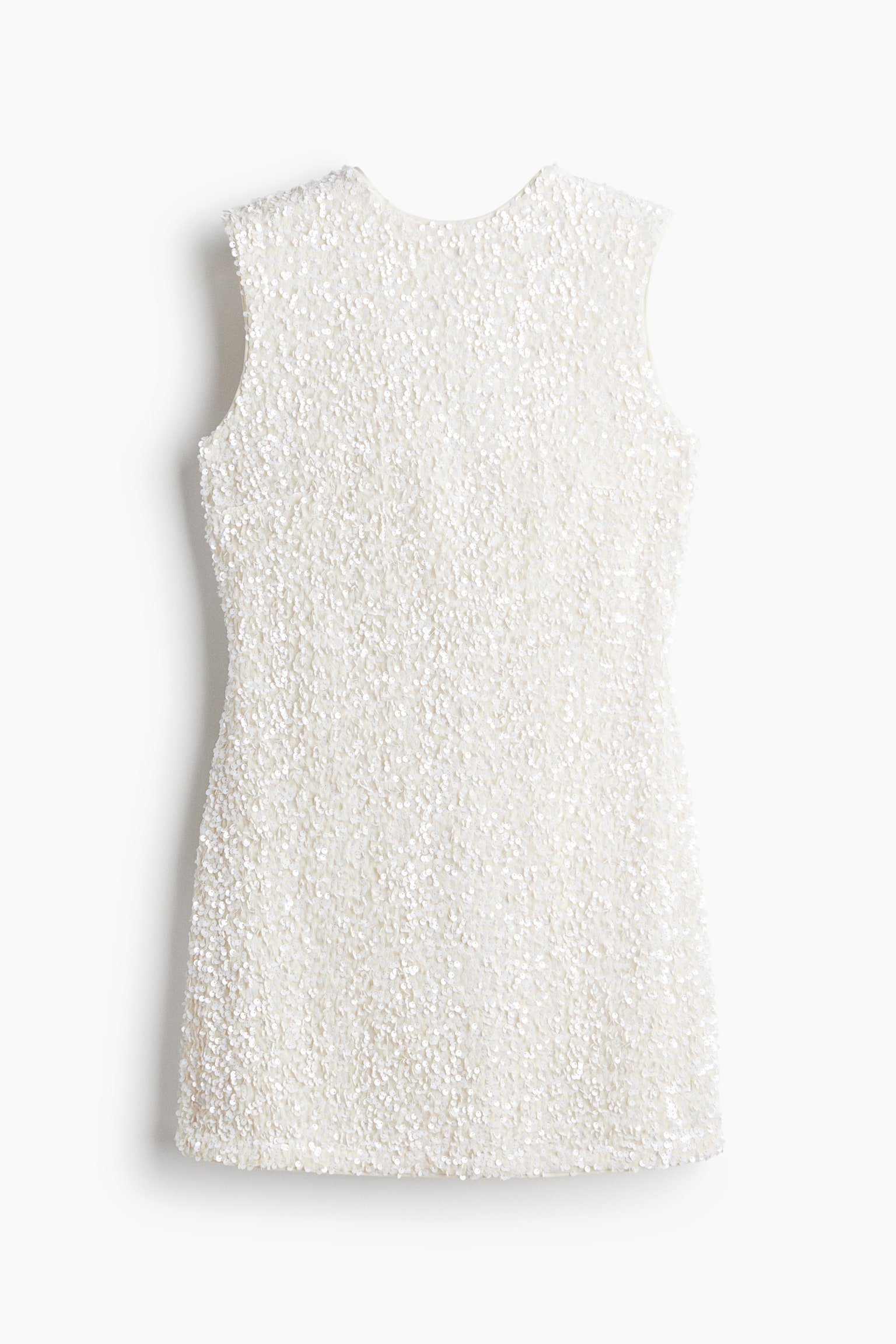 Bow-detail sequined dress - White/Dark brown - 2