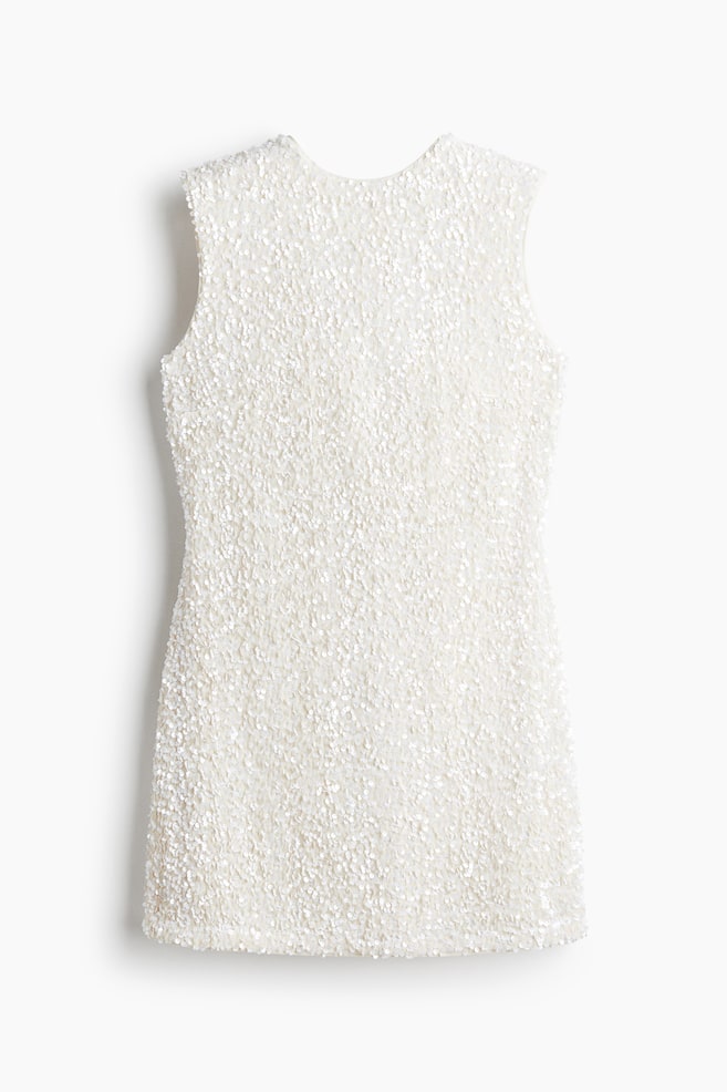 Robe à sequins avec nœud - Blanc/Marron foncé/Vert foncé - 1
