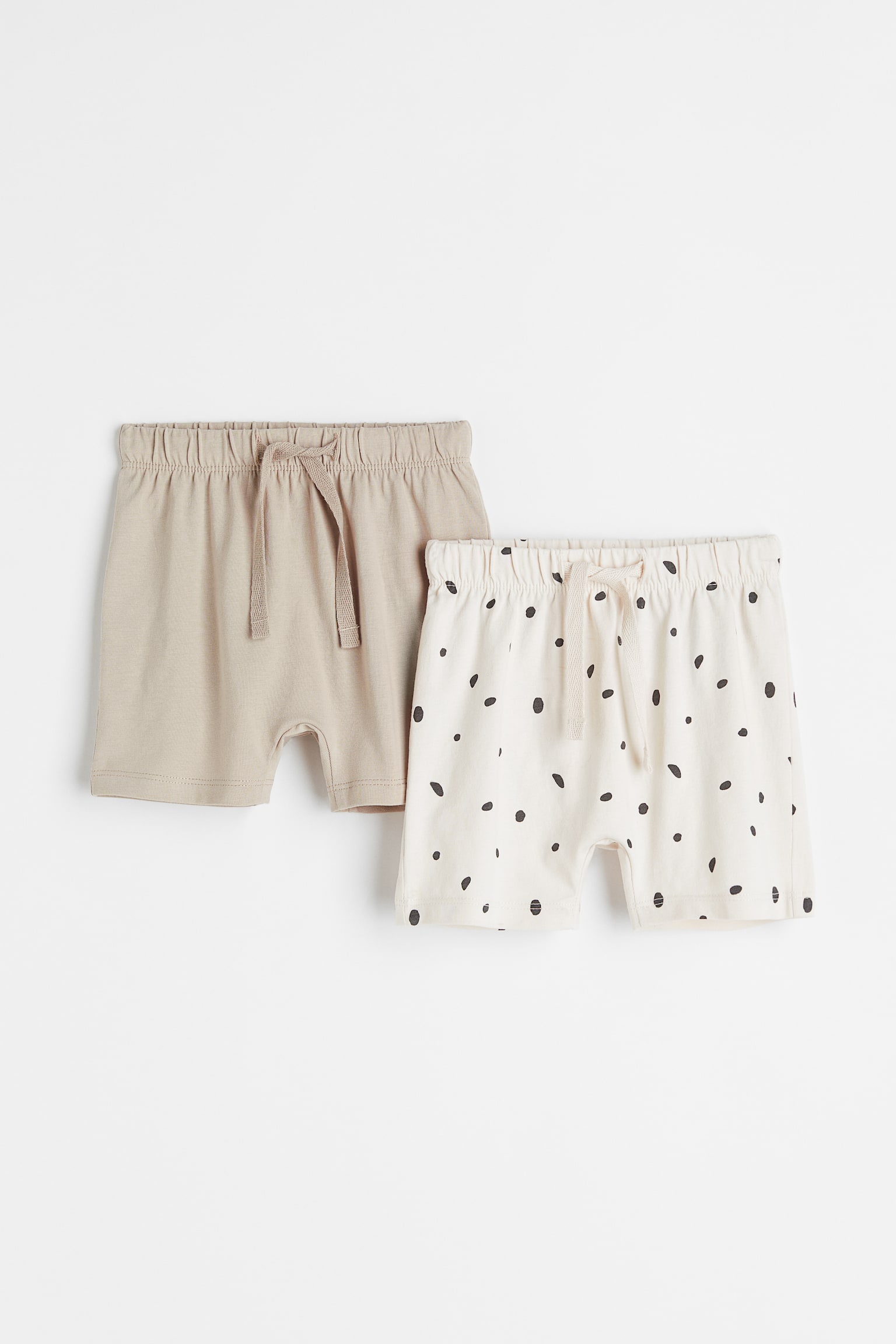 2-pack cotton shorts - Cream/Spotted