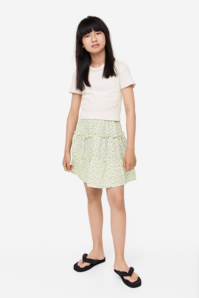 2-piece top and skirt set - Light green/Floral/Navy blue/Floral - 2