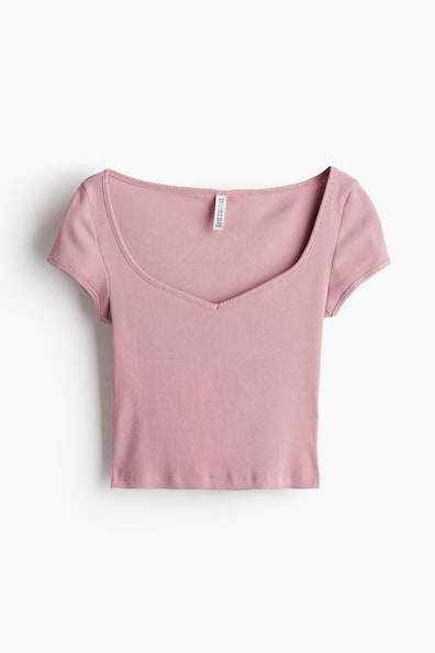 スイートハートネック リブTシャツ