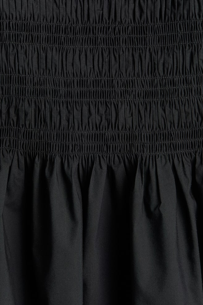 Smocked off-the-shoulder dress - Black/Black/Patterned - 4
