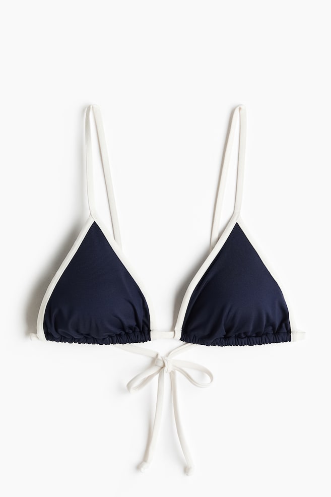 Padded Triangle Bikini Top - Navy blue/Cream/cherries/Orange/Black - 1