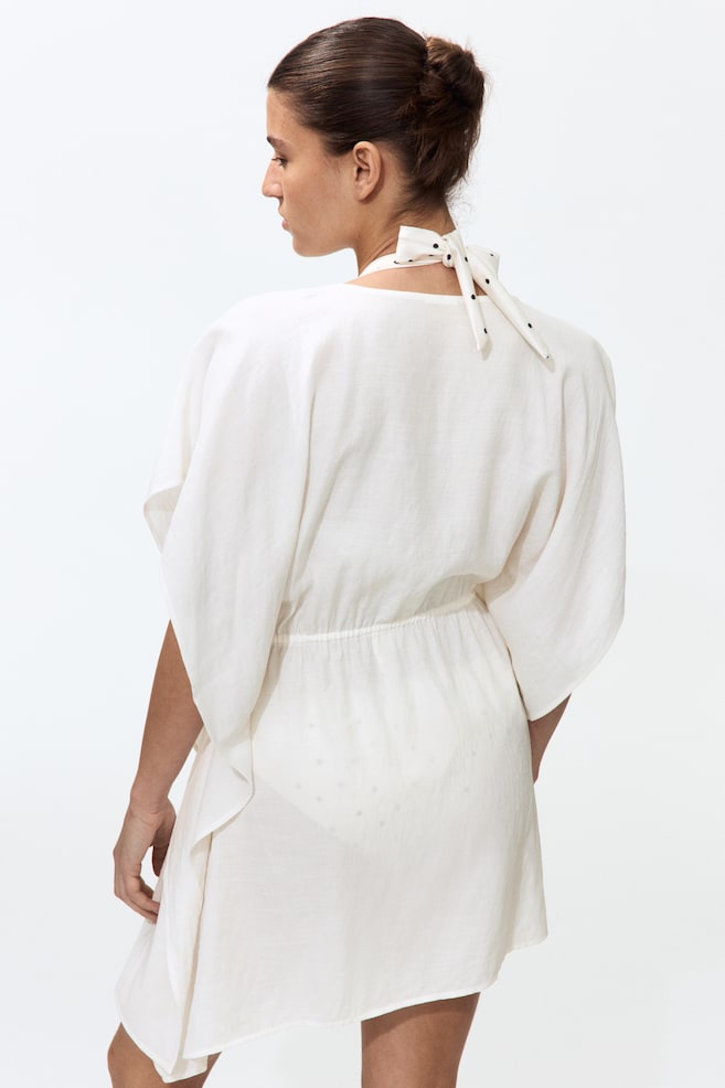 Beach kaftan dress - Cream/Dark brown/Black - 4