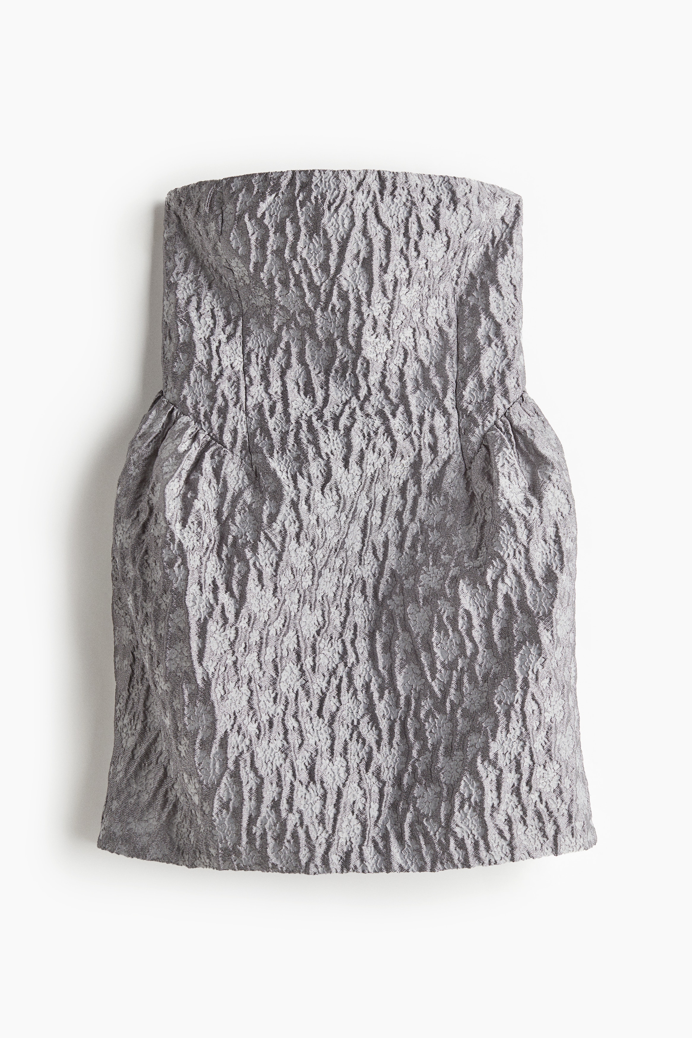 Robe bandeau en tissu jacquard - Gris