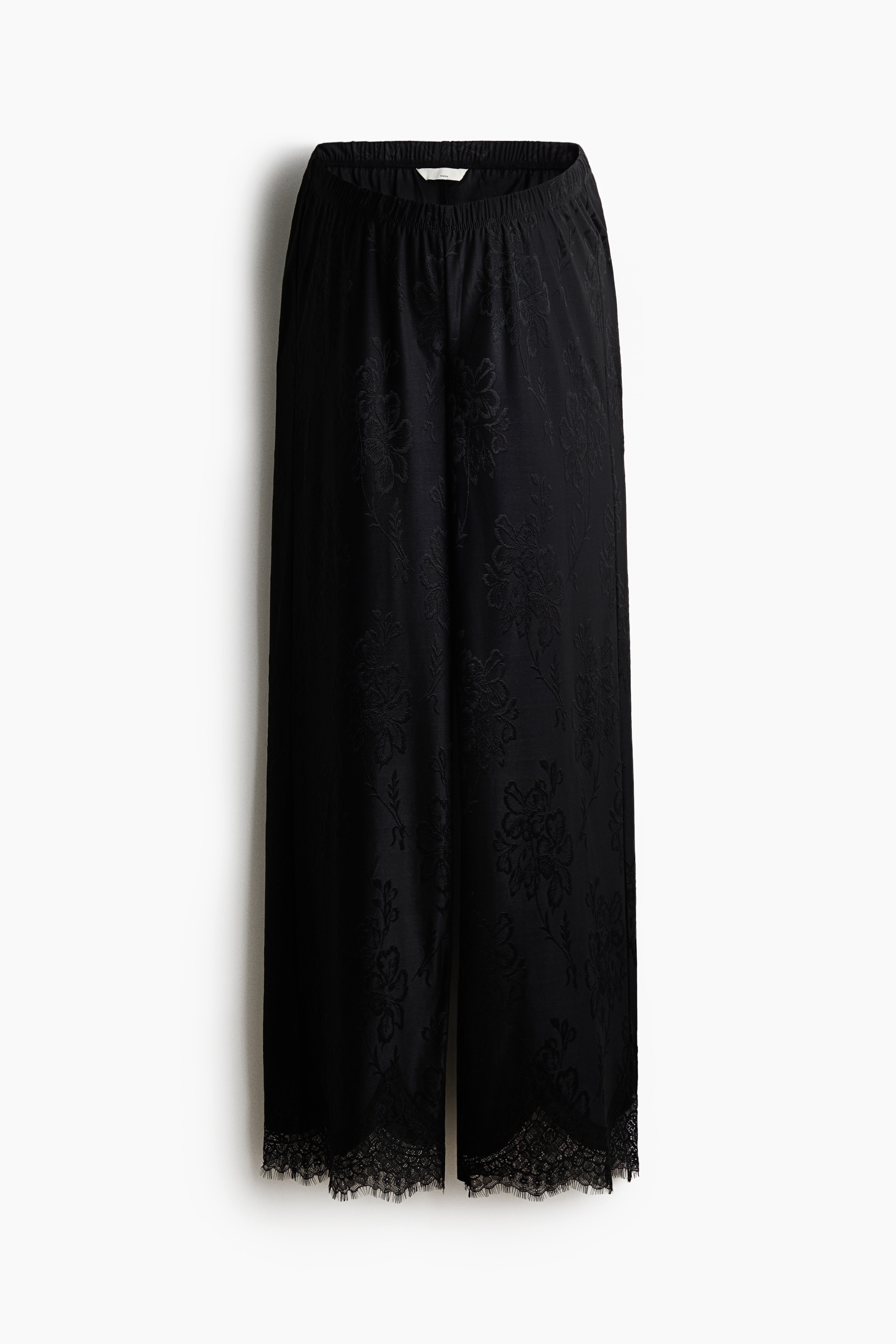 MAMA Lace-trimmed jacquard-jersey trousers