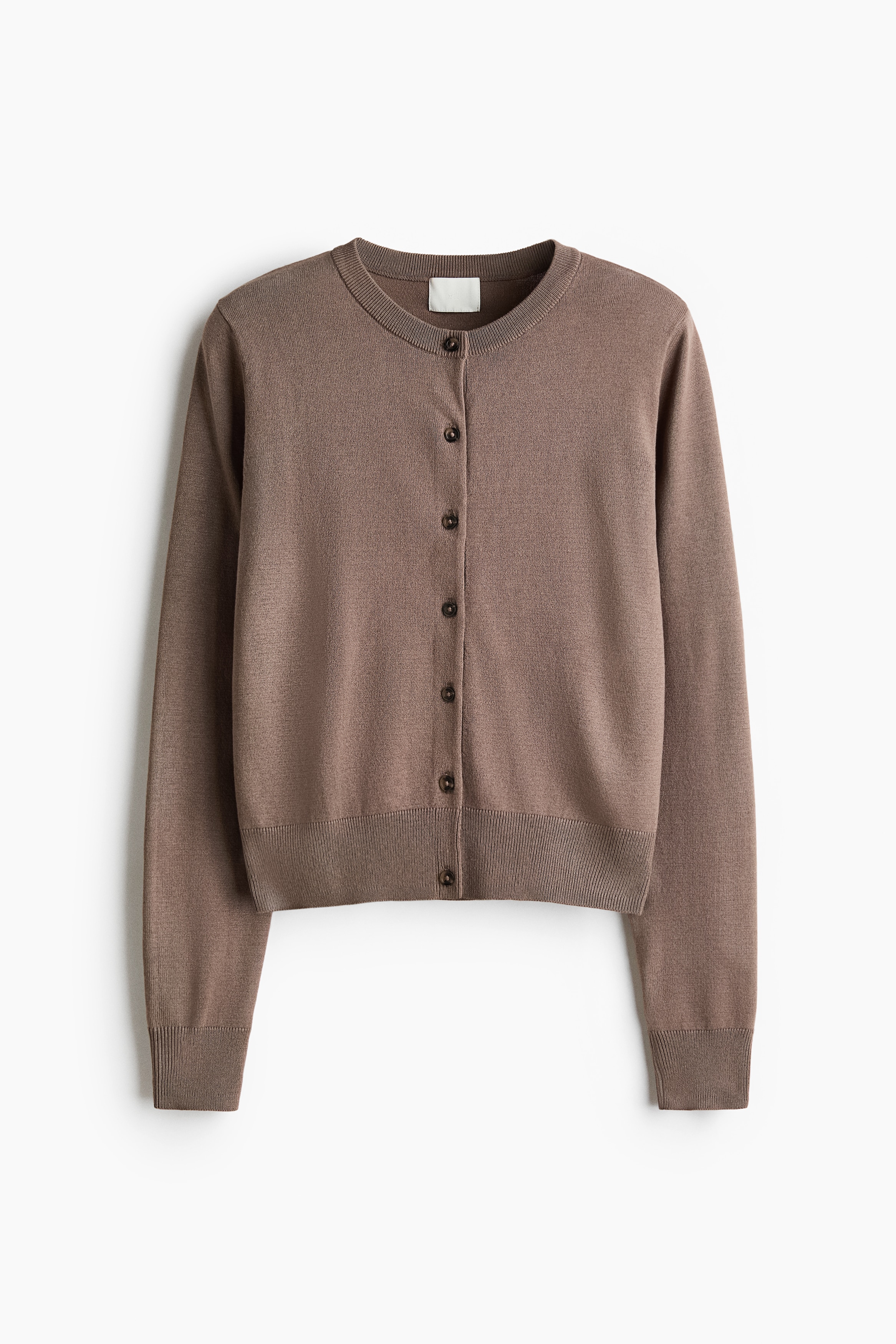 Fine-Knit Cardigan - Taupe/Light blue/Pink/Lilac/Black/Navy blue/Dark brown