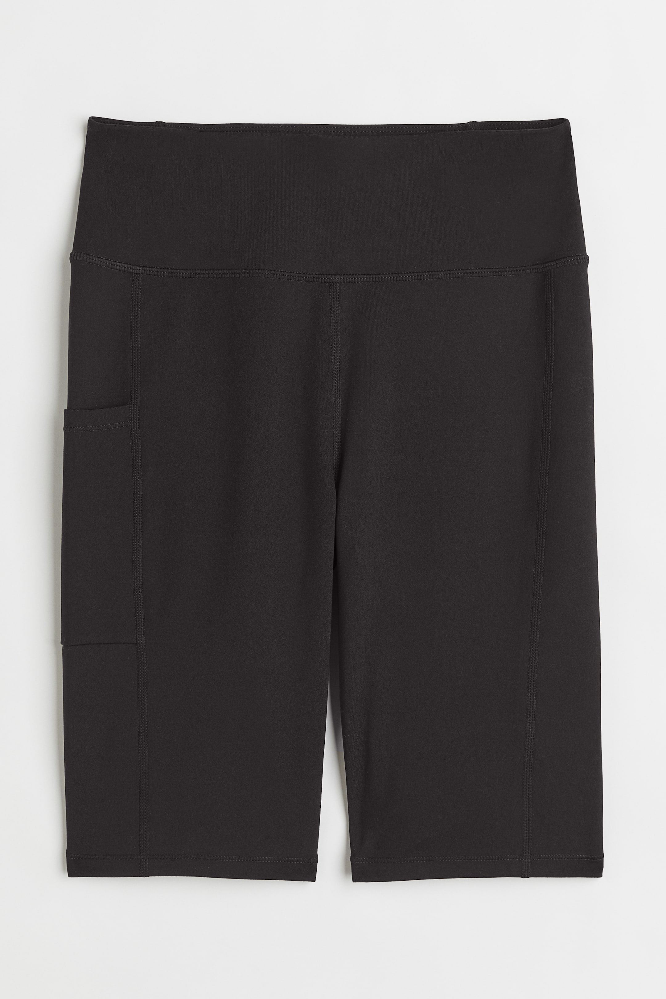 Sports cycling shorts High waist Threequarter length Black