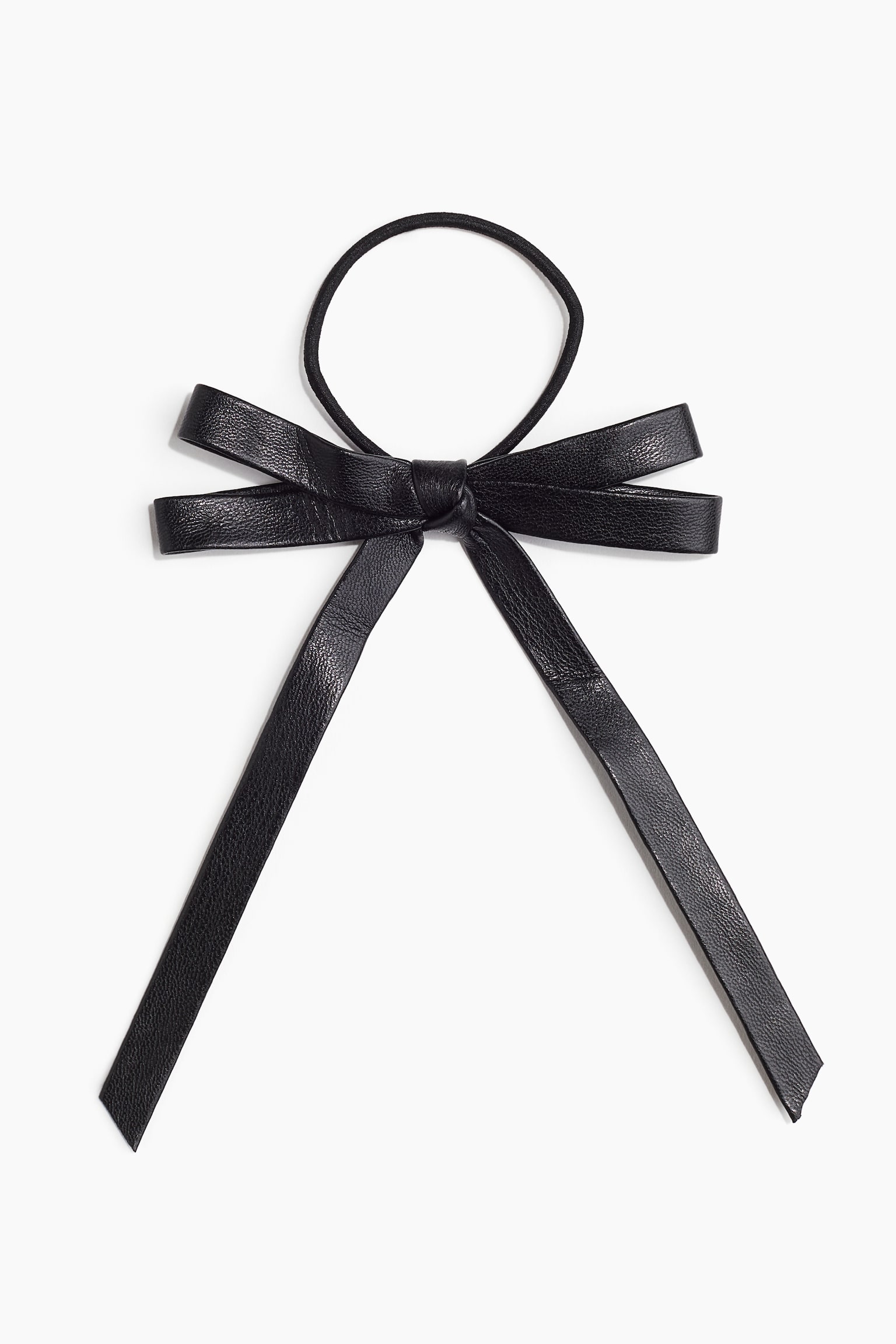 Bow-detail hair elastic - Black - 1