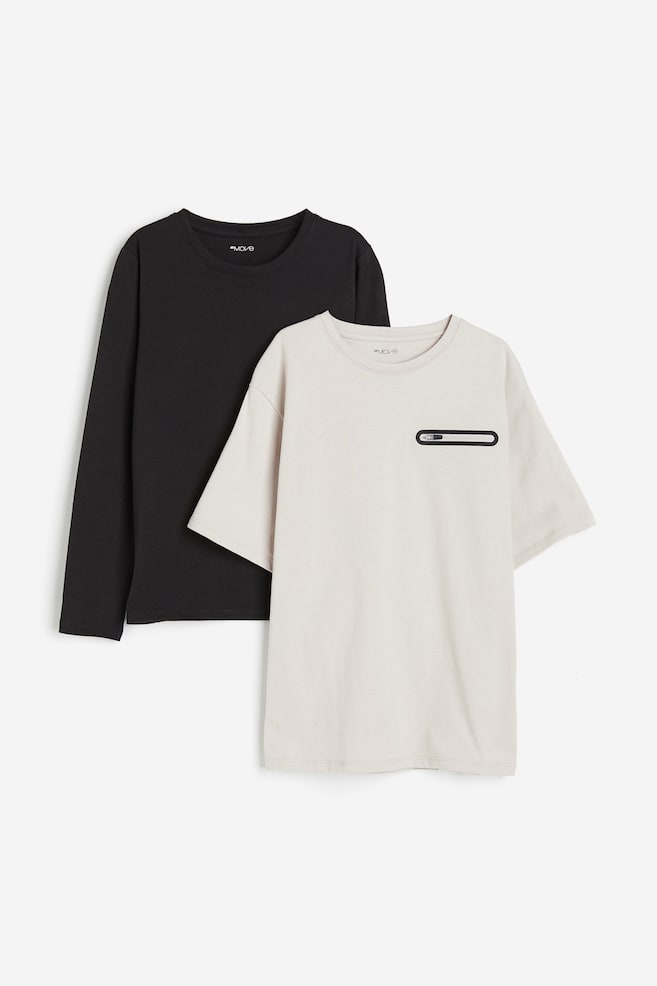 Lot de 2 T-shirts de sport DryMove™ - Grège clair/noir/Noir - 1