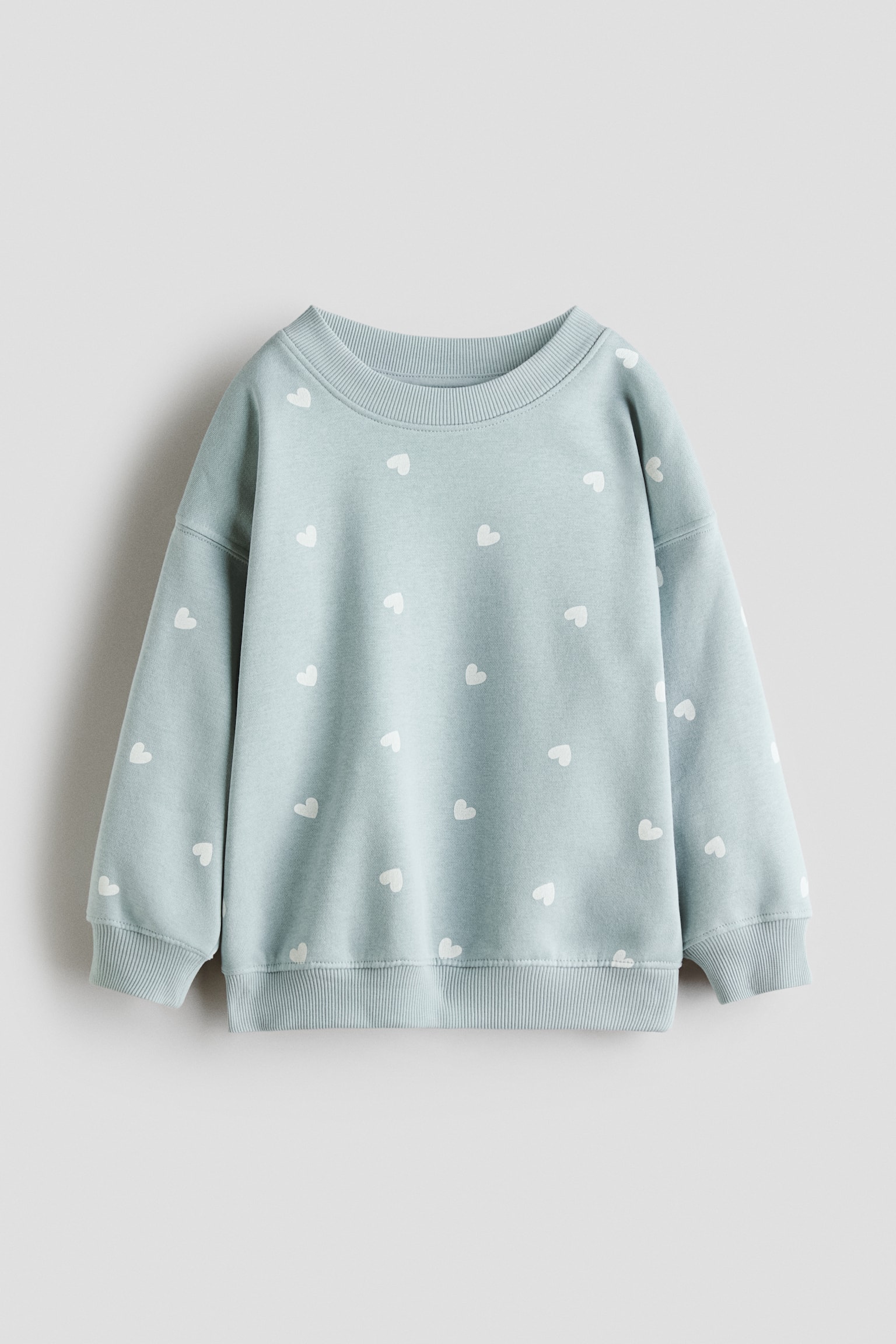Brushed-inside sweatshirt - Turquoise/Hearts/Dusty purple/Hearts/Light purple/Cream/Hearts