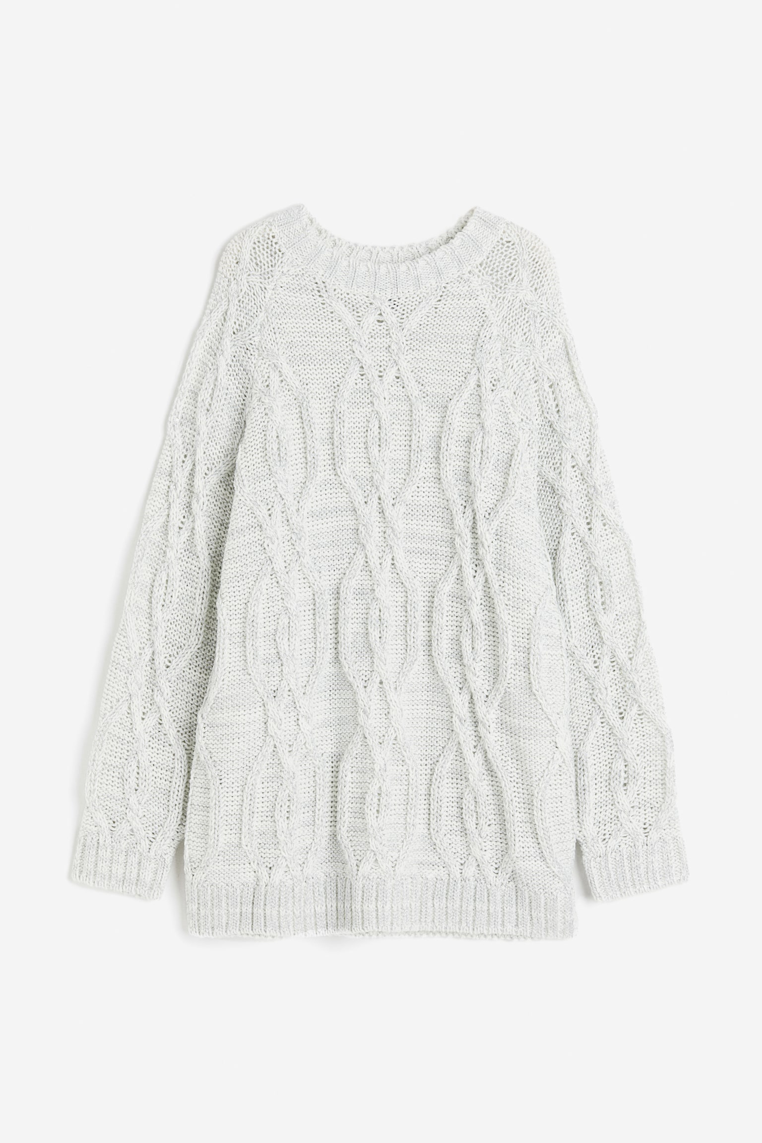 Oversized shimmering metallic jumper - Light grey/Grey marl - 1