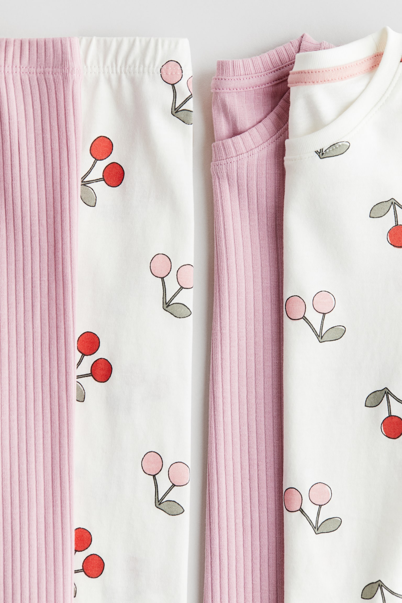 Lot de 2 pyjamas en jersey - Rose/cerises/Rose clair/licornes/Violet clair/Sleep sweetly - 2