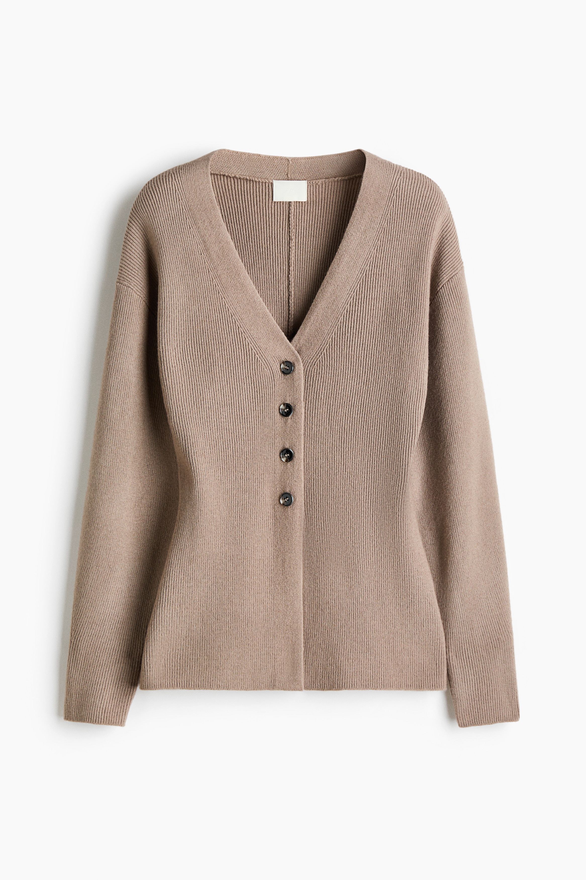Cardigan with Defined Waist - Taupe