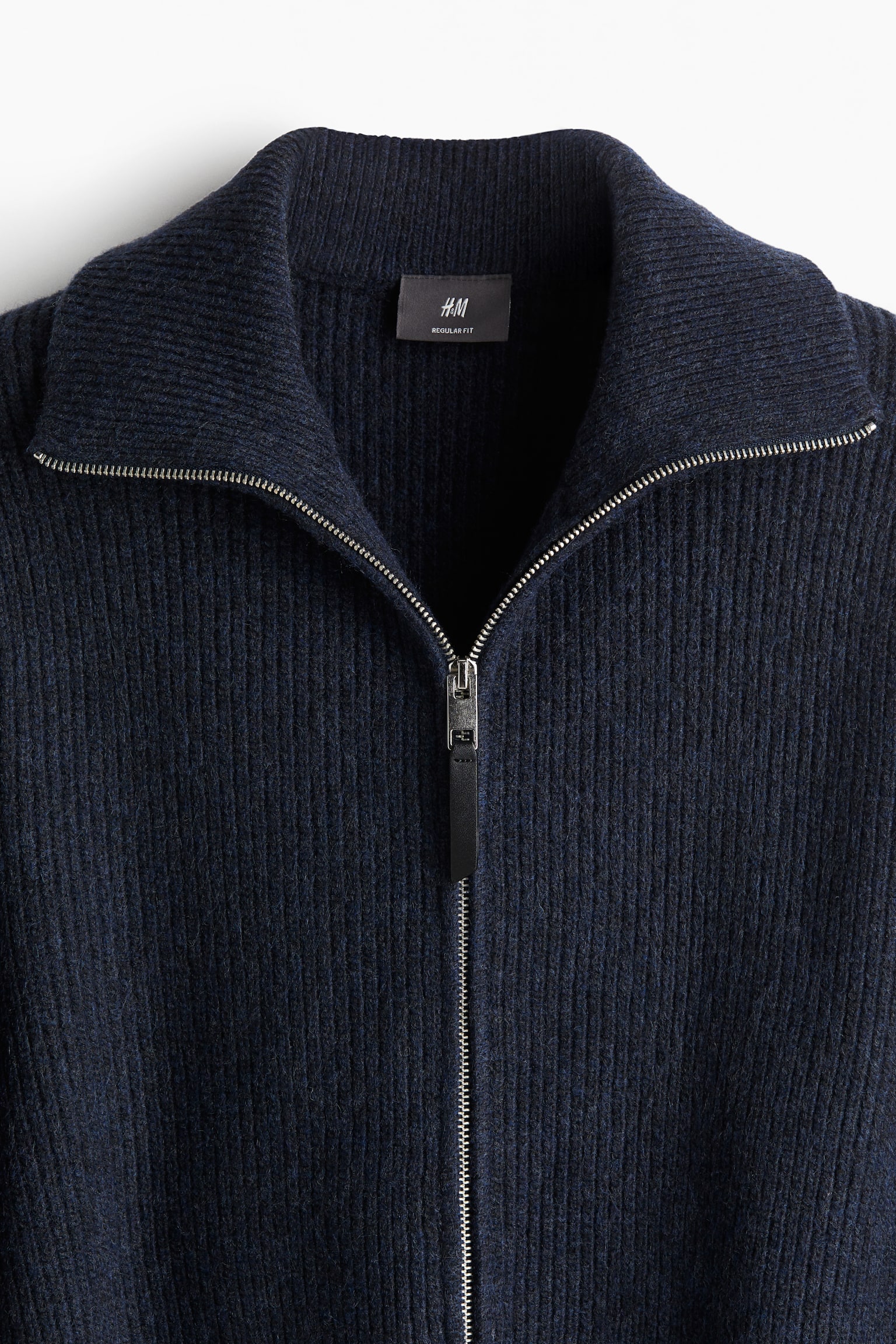 Regular Fit Rib-knit cardigan - Navy blue/Beige/Dark grey marl/Cream/Dark brown - 3