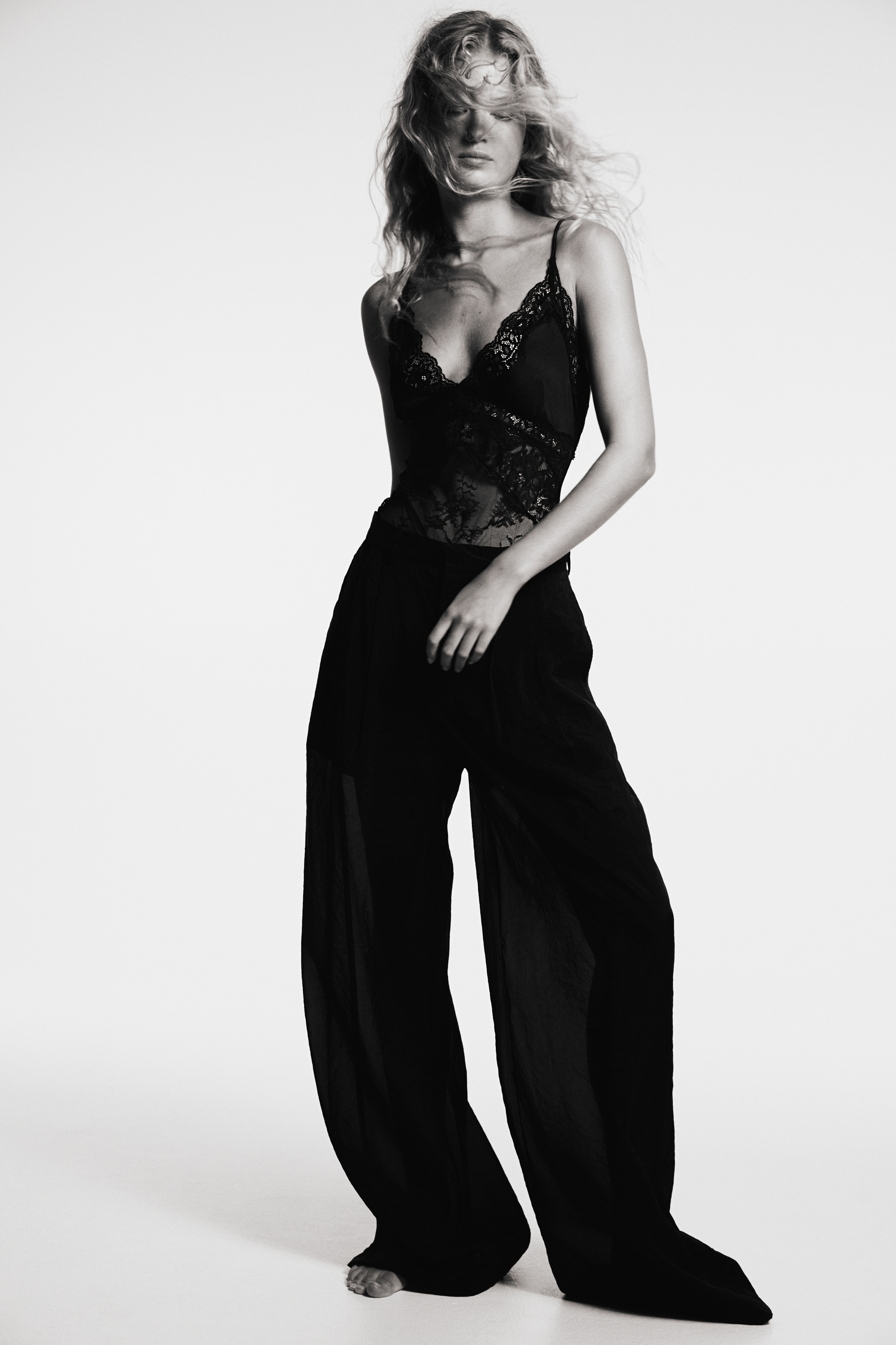 Women's Black Microfiber and Lace Bodysuit | H&M CA